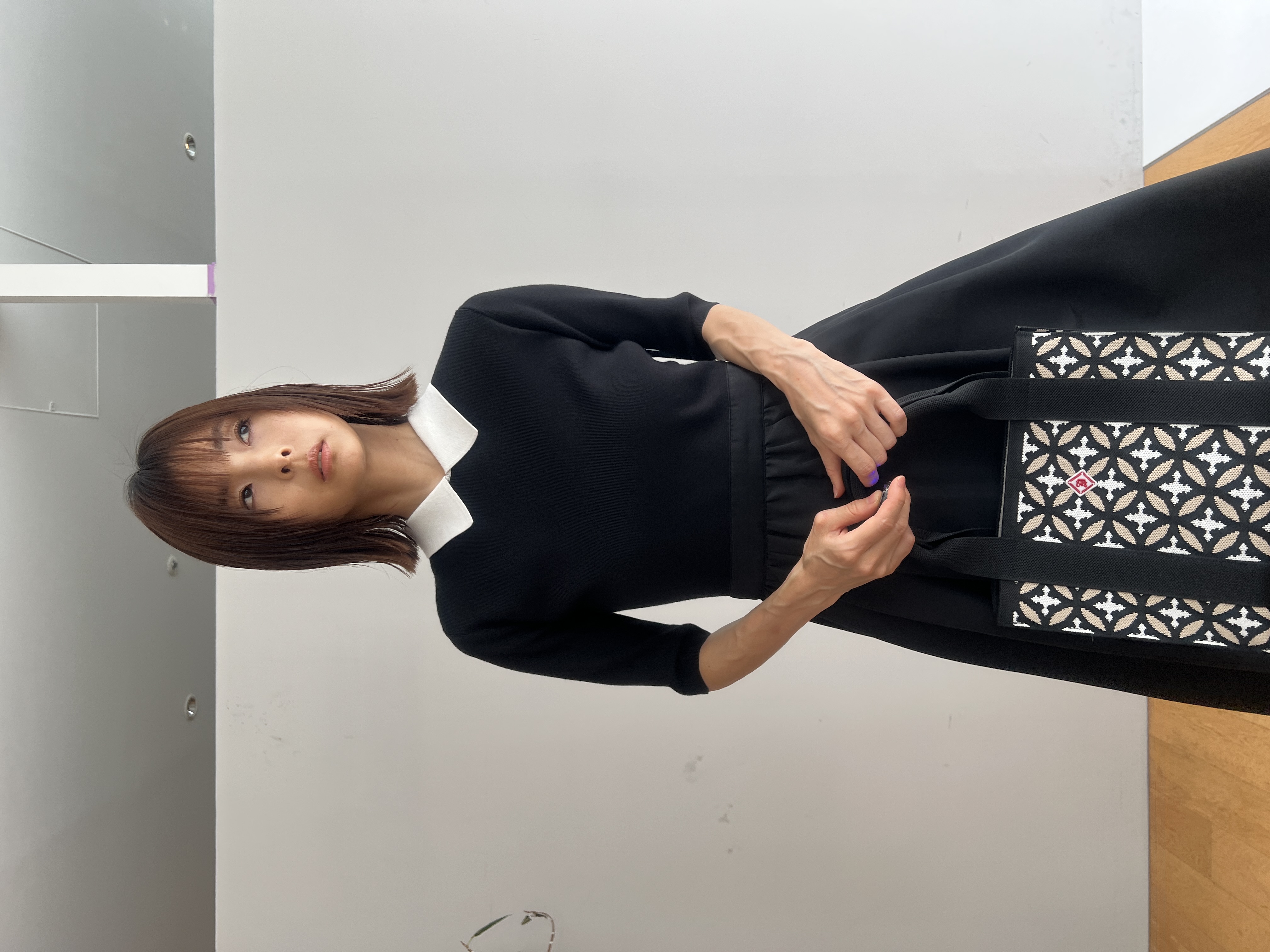misaさんの「DRESSTERIOR｜バイカラーニットコンビワンピース」を使ったコーディネート