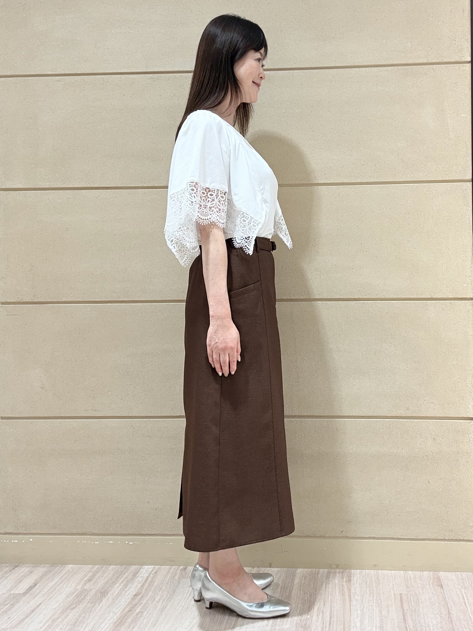 Marさんの「Reflect｜【UVカット／接触冷感】スカラップレースジャージカットソー」を使ったコーディネート