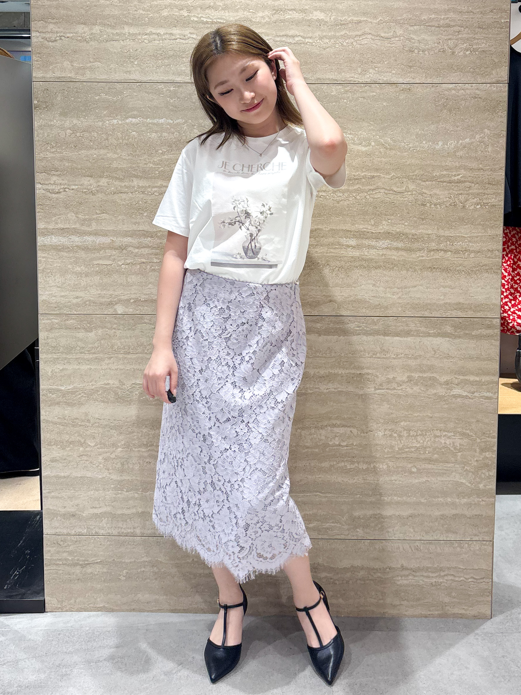 ふうかさんの「index｜【UV】フラワープリントTシャツ≪洗濯機OK／接触冷感≫」を使ったコーディネート
