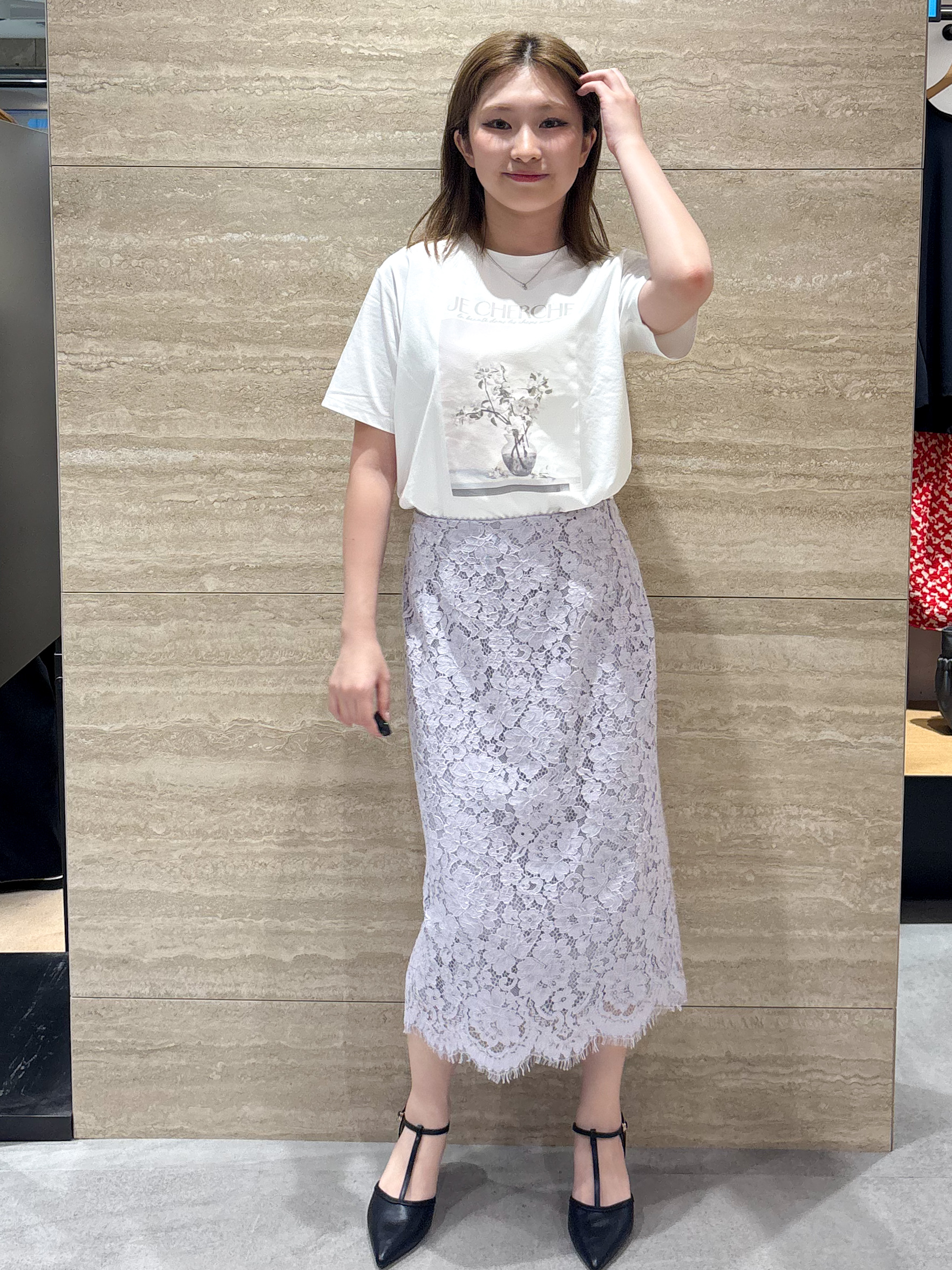ふうかさんの「index｜【UV】フラワープリントTシャツ≪洗濯機OK／接触冷感≫」を使ったコーディネート