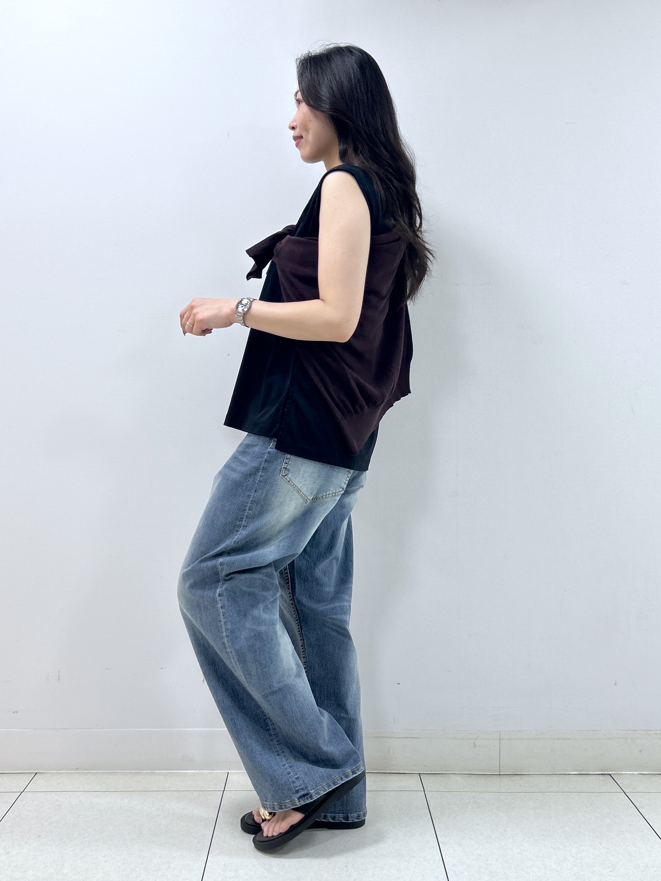 Kaiさんの「Dessin｜【接触冷感/UVカット】美光沢ノースリーブカットソー」を使ったコーディネート