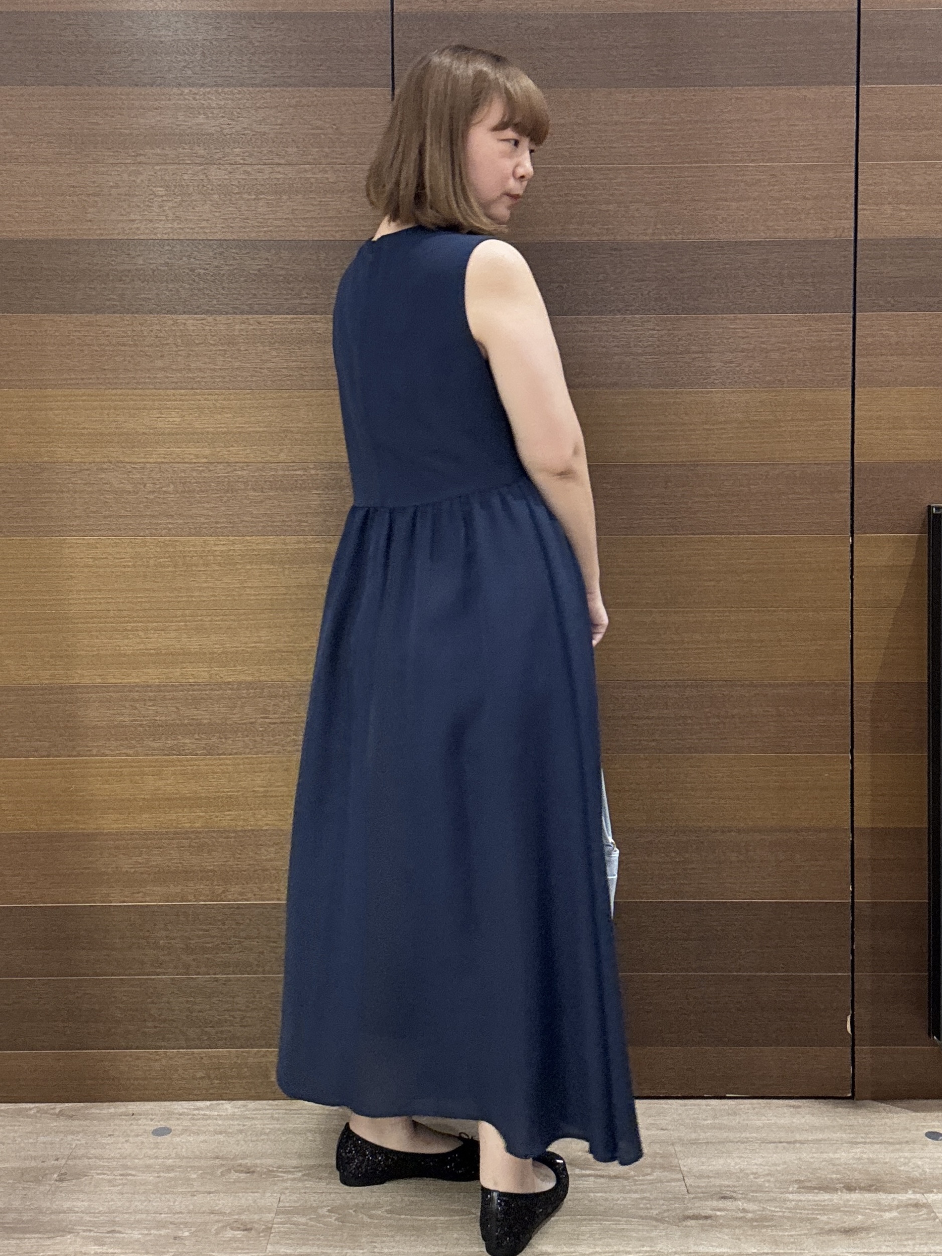 yumeさんの「OPAQUE.CLIP｜【接触冷感】麻混シアーノースリーブワンピース《洗濯機OK》」を使ったコーディネート