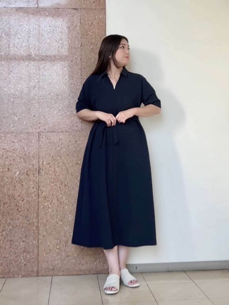 なかじさんの「UNTITLED｜【初秋も活躍/UVカット/接触冷感】エアリークールワンピース」を使ったコーディネート
