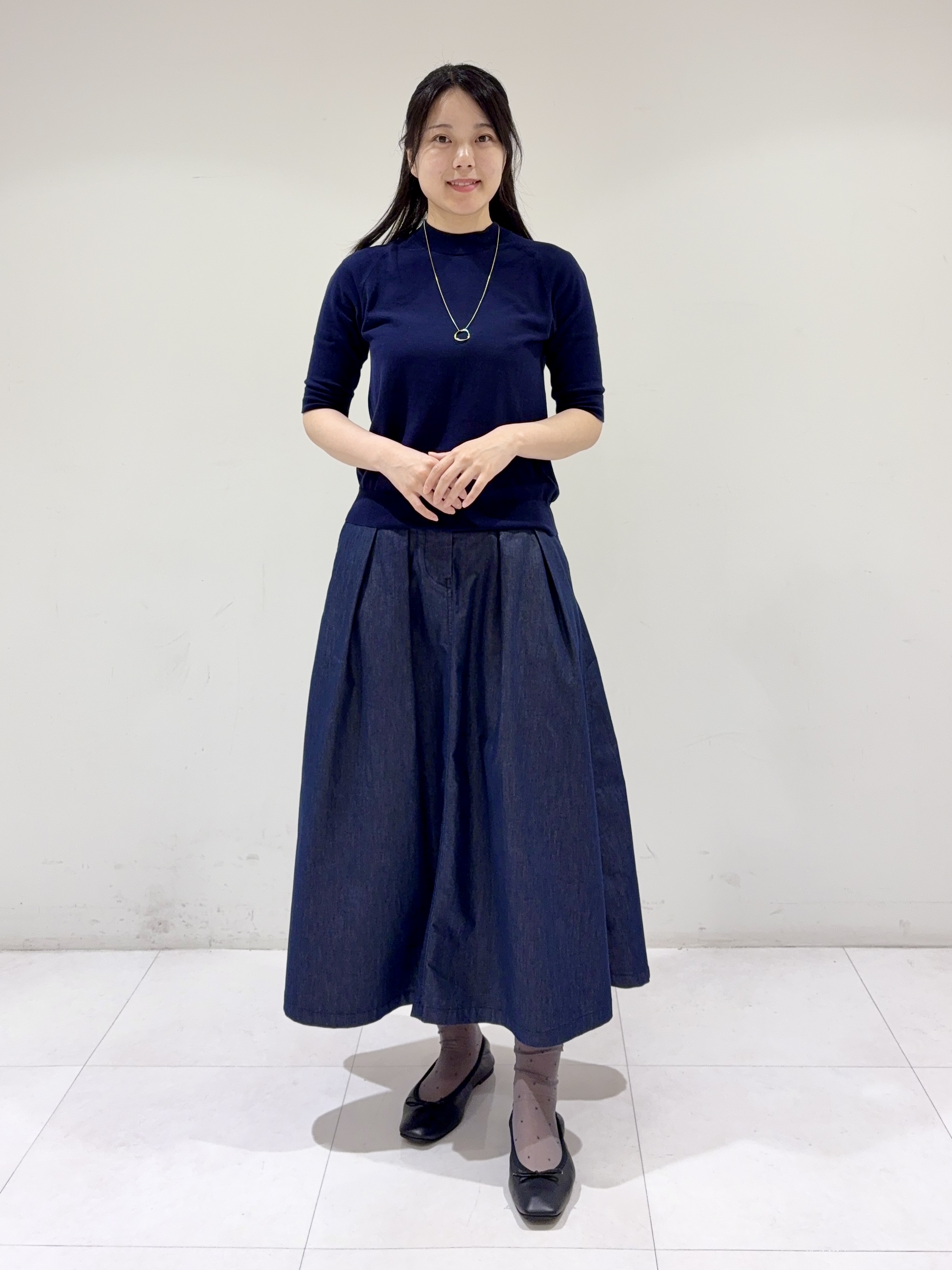 ayaさんの「DRESSTERIOR｜【ウォッシャブル】コットンシルクハーフスリーブニット」を使ったコーディネート