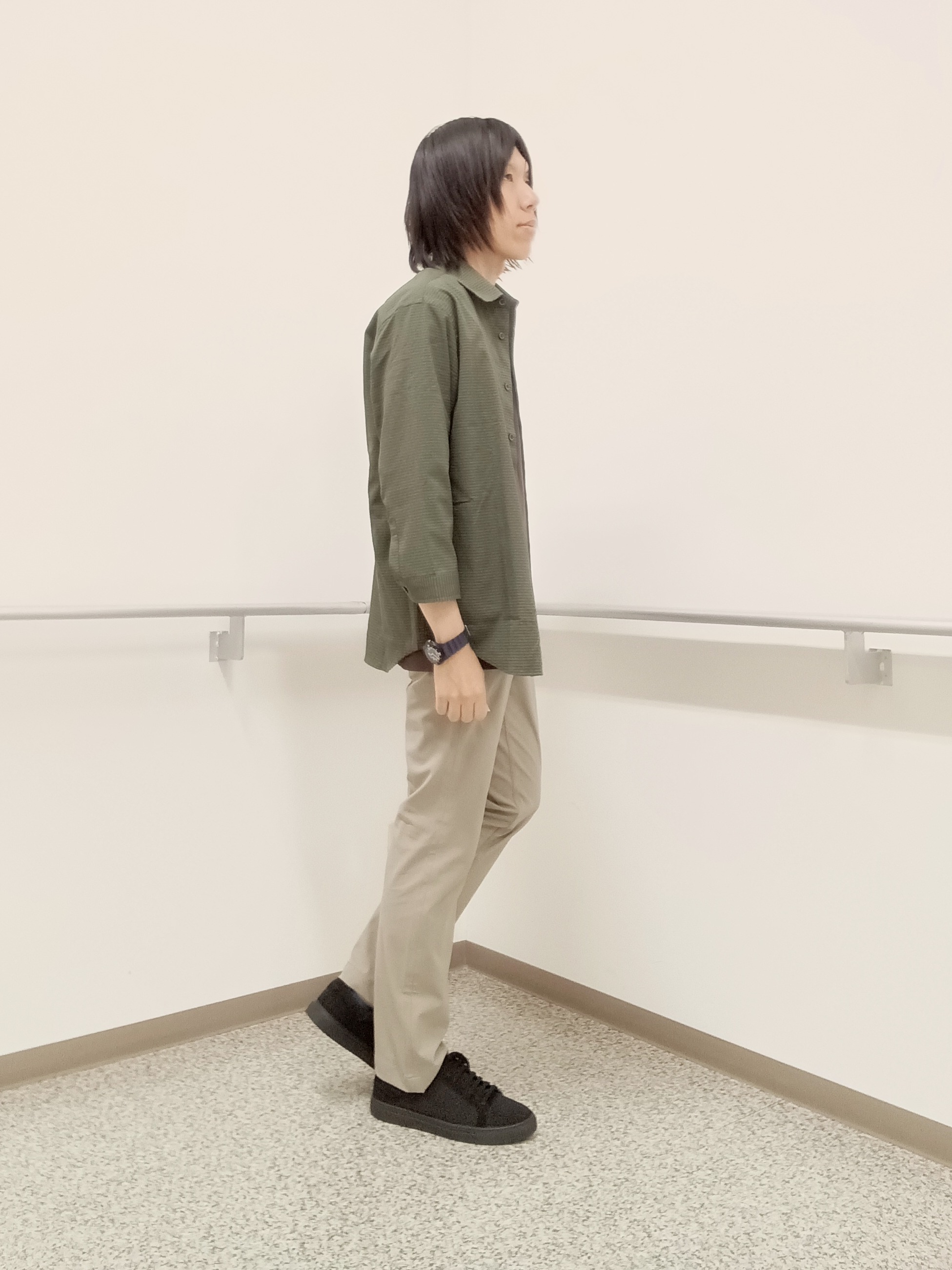 moritaさんの「TAKEO KIKUCHI｜【日本製】DotAir（R）サッカー7分袖シャツ」を使ったコーディネート