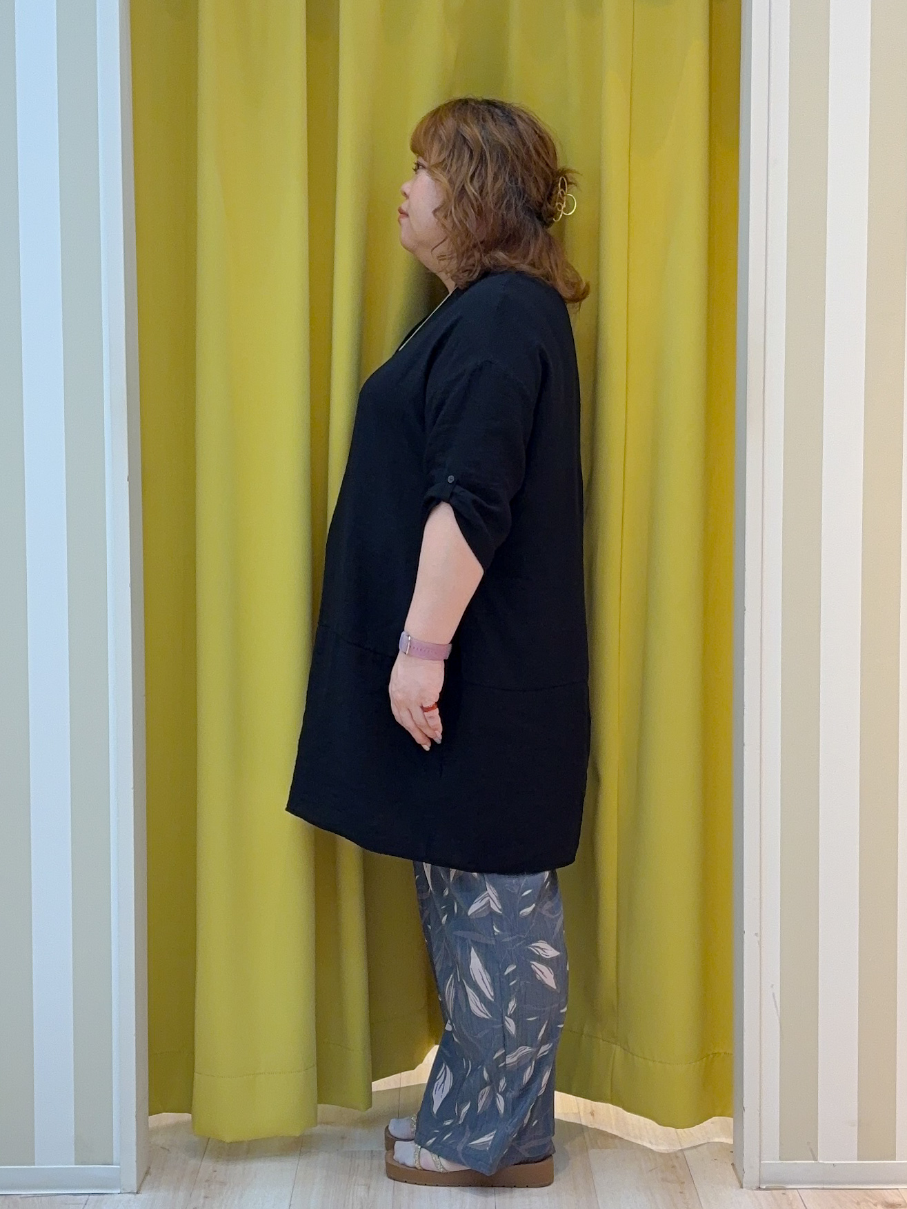 kotoさんさんの「SHOO･LA･RUE｜【S-LL/洗濯後しわになりにくい】ゆるっと体型カバー 7分袖コクーンチュニック」を使ったコーディネート
