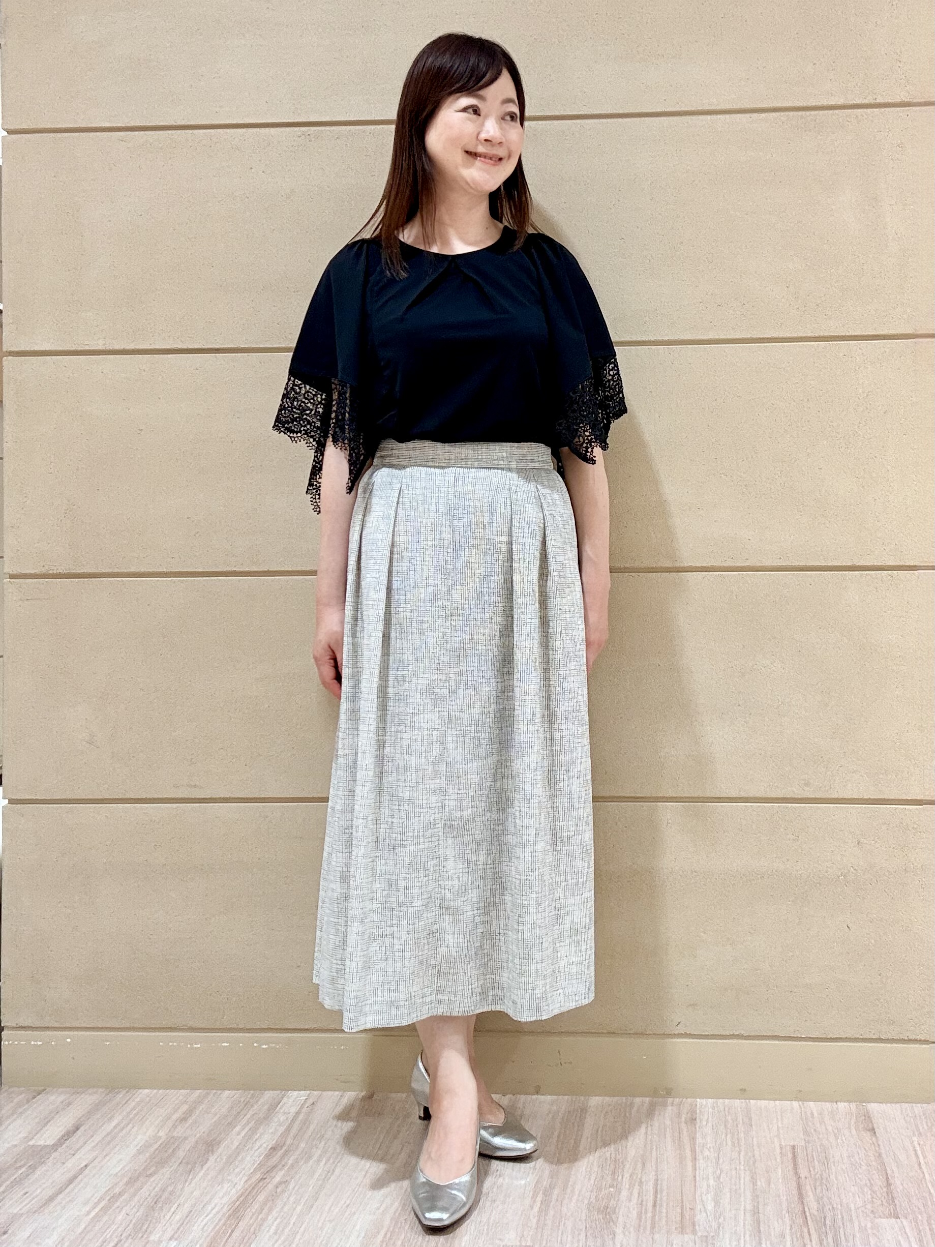 Marさんの「Reflect｜【UVカット／接触冷感】レーススリーブジャージカットソー」を使ったコーディネート