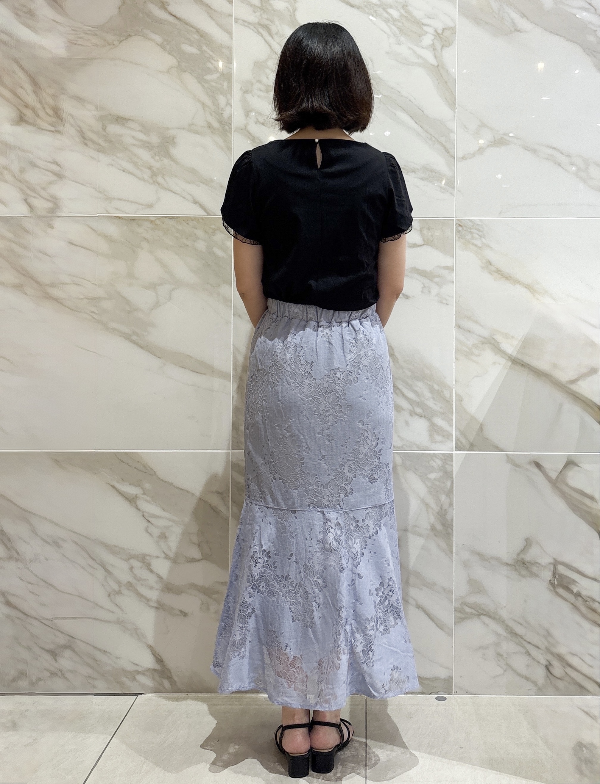 マキさんの「index｜【接触冷感／UVケア】ハートネックレースレイヤードトップス《洗濯機OK／6col》」を使ったコーディネート