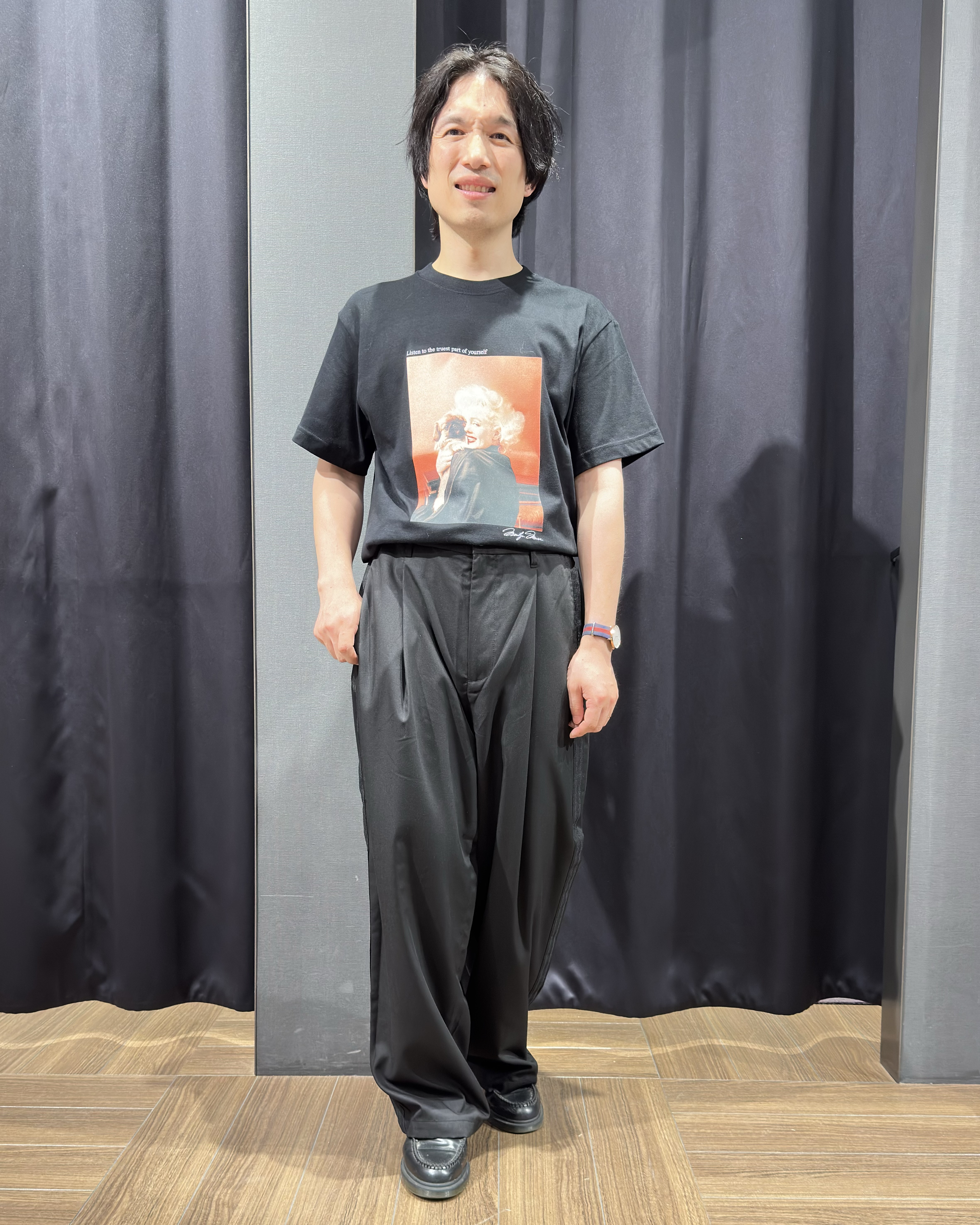 tomoyaさんの「THE SHOP TK｜別注マリリン・モンロー / グラフィック半袖Tシャツ」を使ったコーディネート