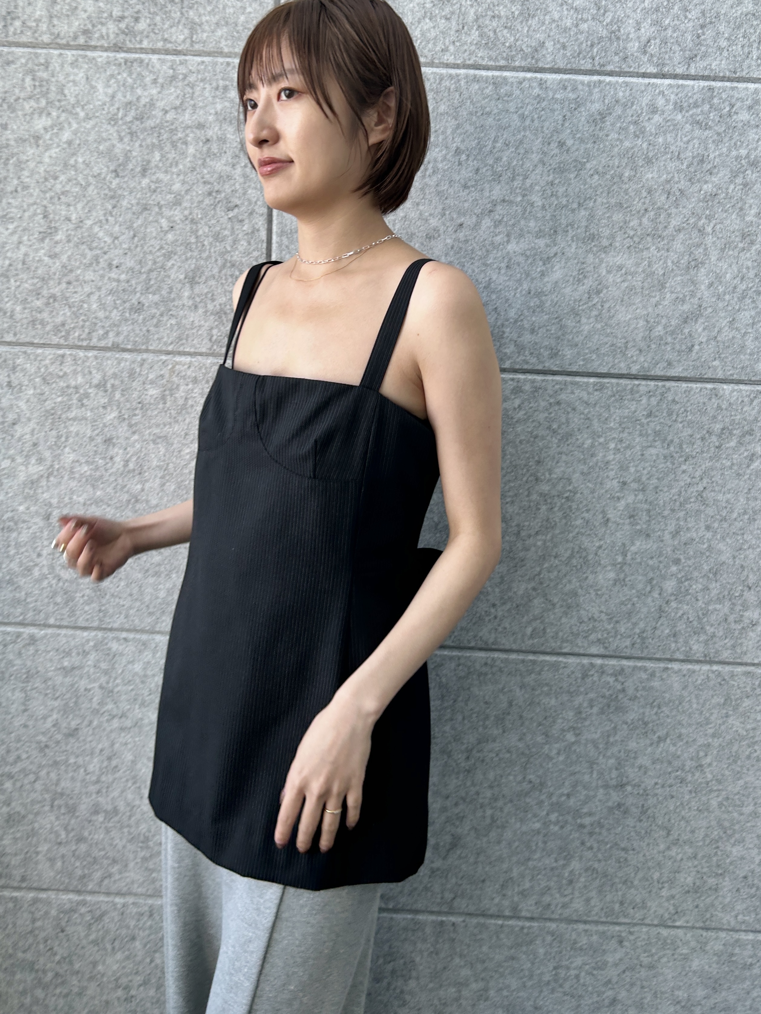 harunaさんの「CODE A｜corset stripe camisole」を使ったコーディネート