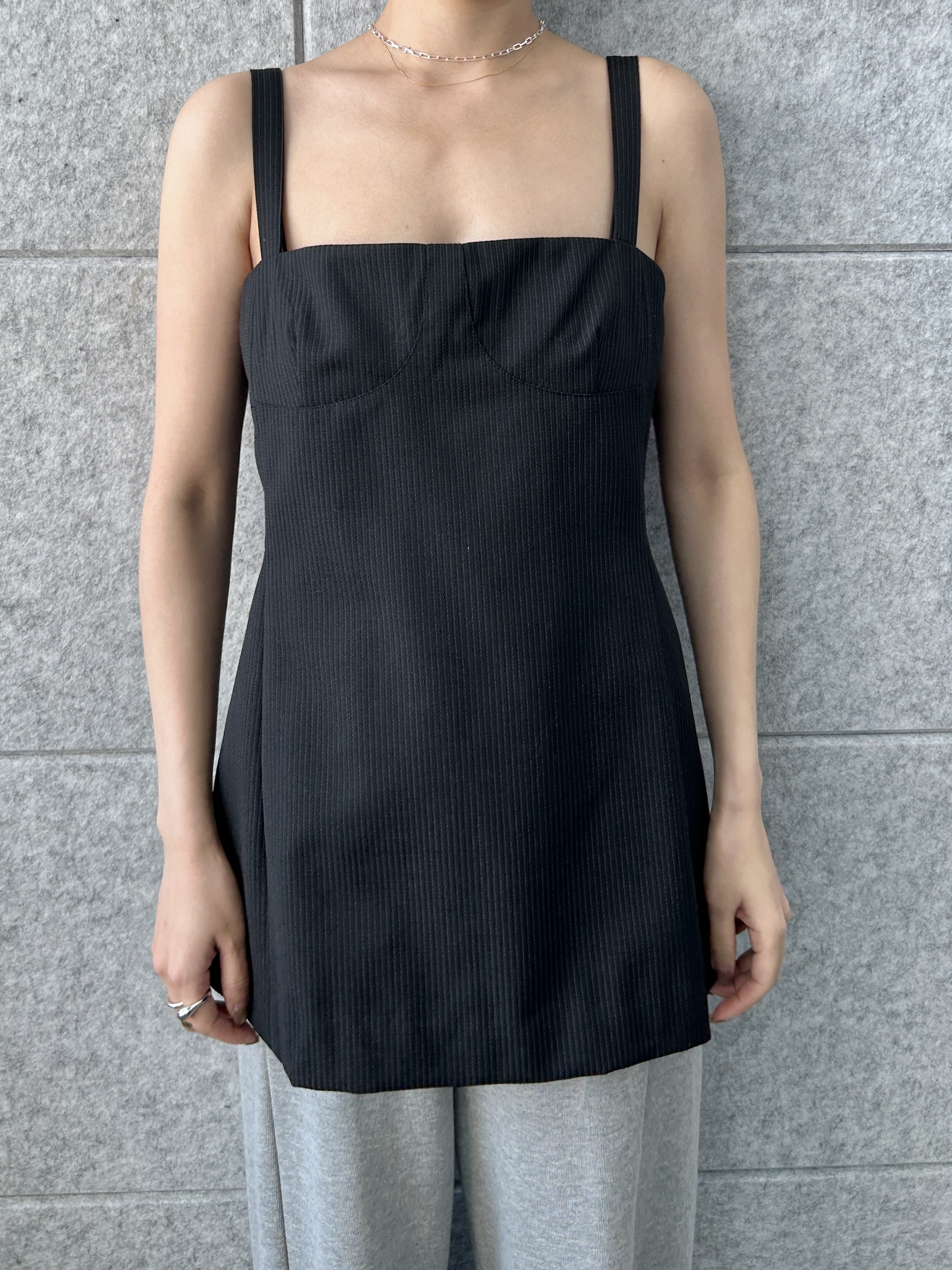 harunaさんの「CODE A｜corset stripe camisole」を使ったコーディネート