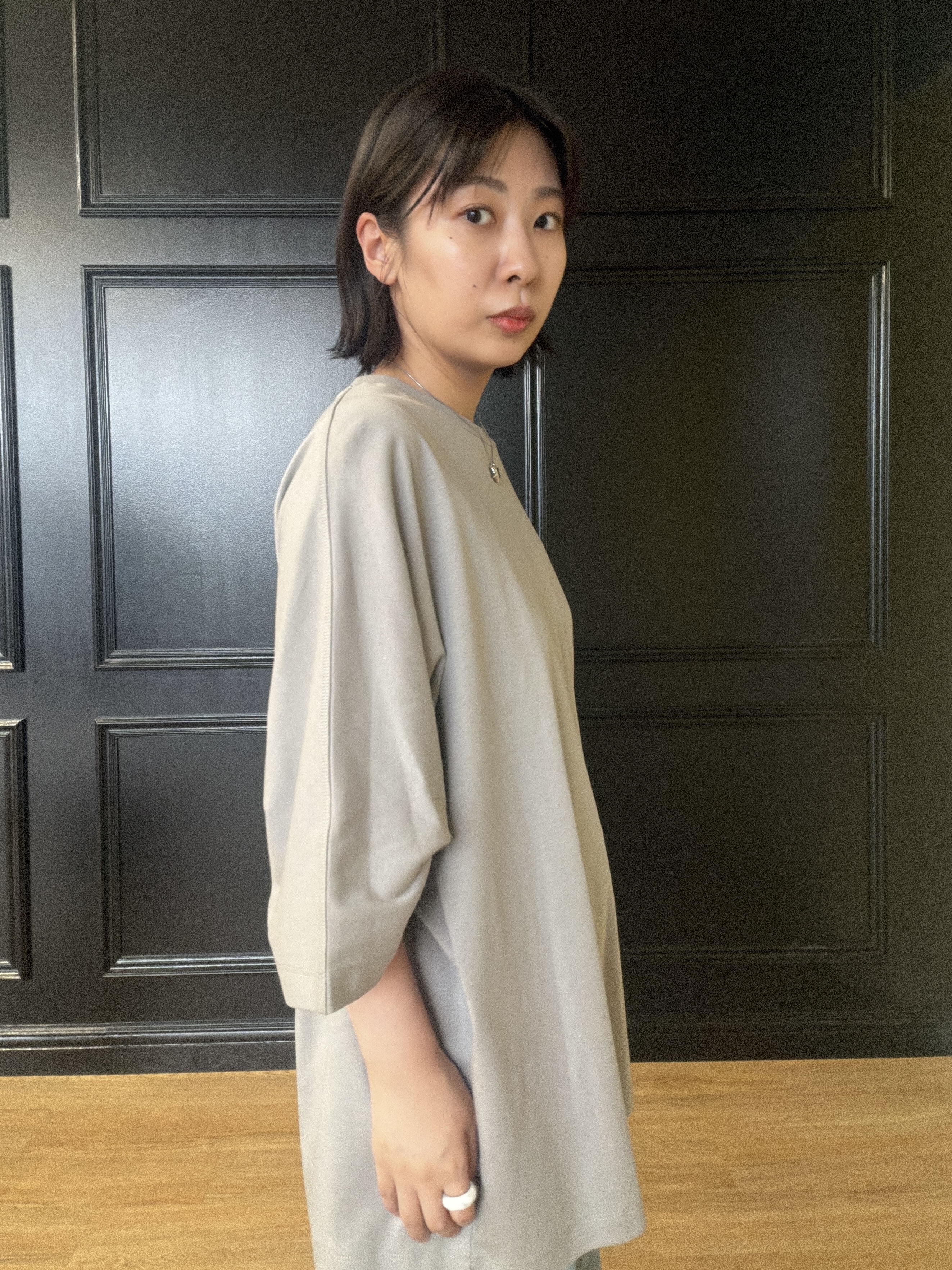 abeさんの「tk.TAKEO KIKUCHI｜【汗シミ防止／UVカット】sweat stain proof series ドルマンTシャツ」を使ったコーディネート