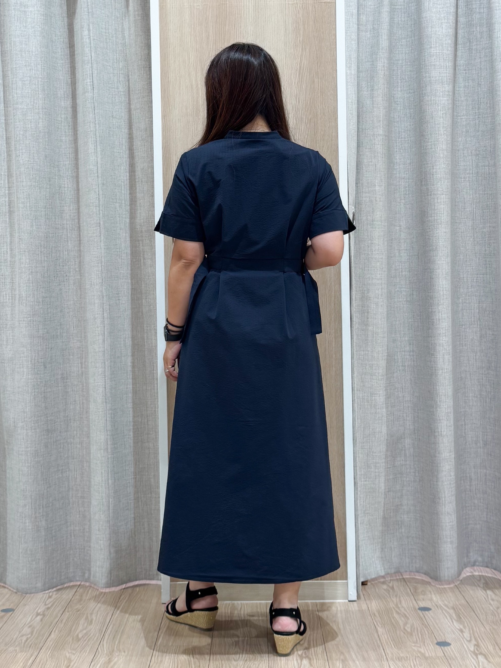 sachiさんの「grove｜【低身長さんも選べる着丈/UV・シワになりにくいetc】涼やかさも、きちんとも叶うワンピース」を使ったコーディネート