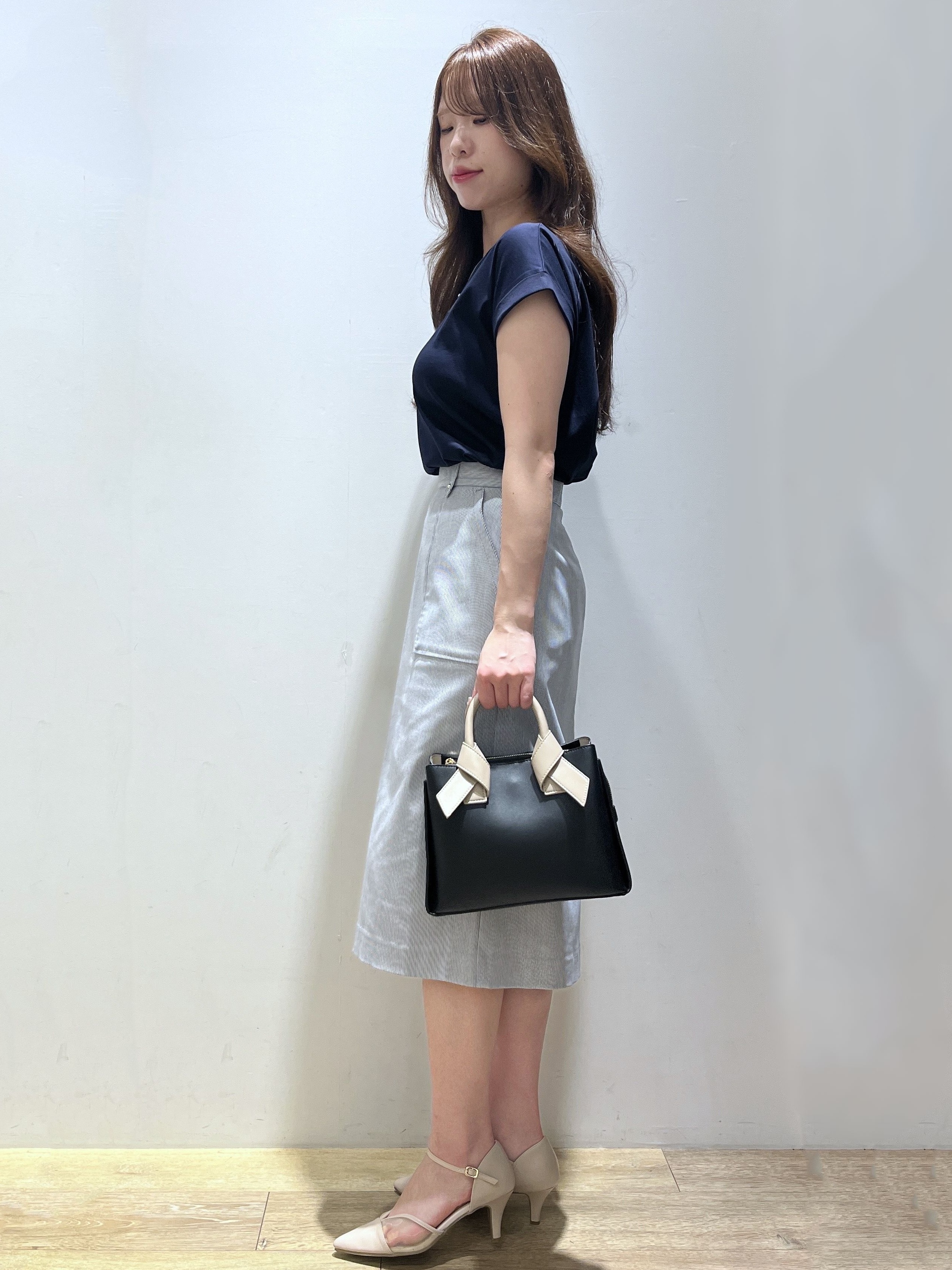 Mimさんの「index｜【接触冷感／UV】ワンポイント刺繍Tシャツ《7col／XS~3L／洗濯機OK》」を使ったコーディネート
