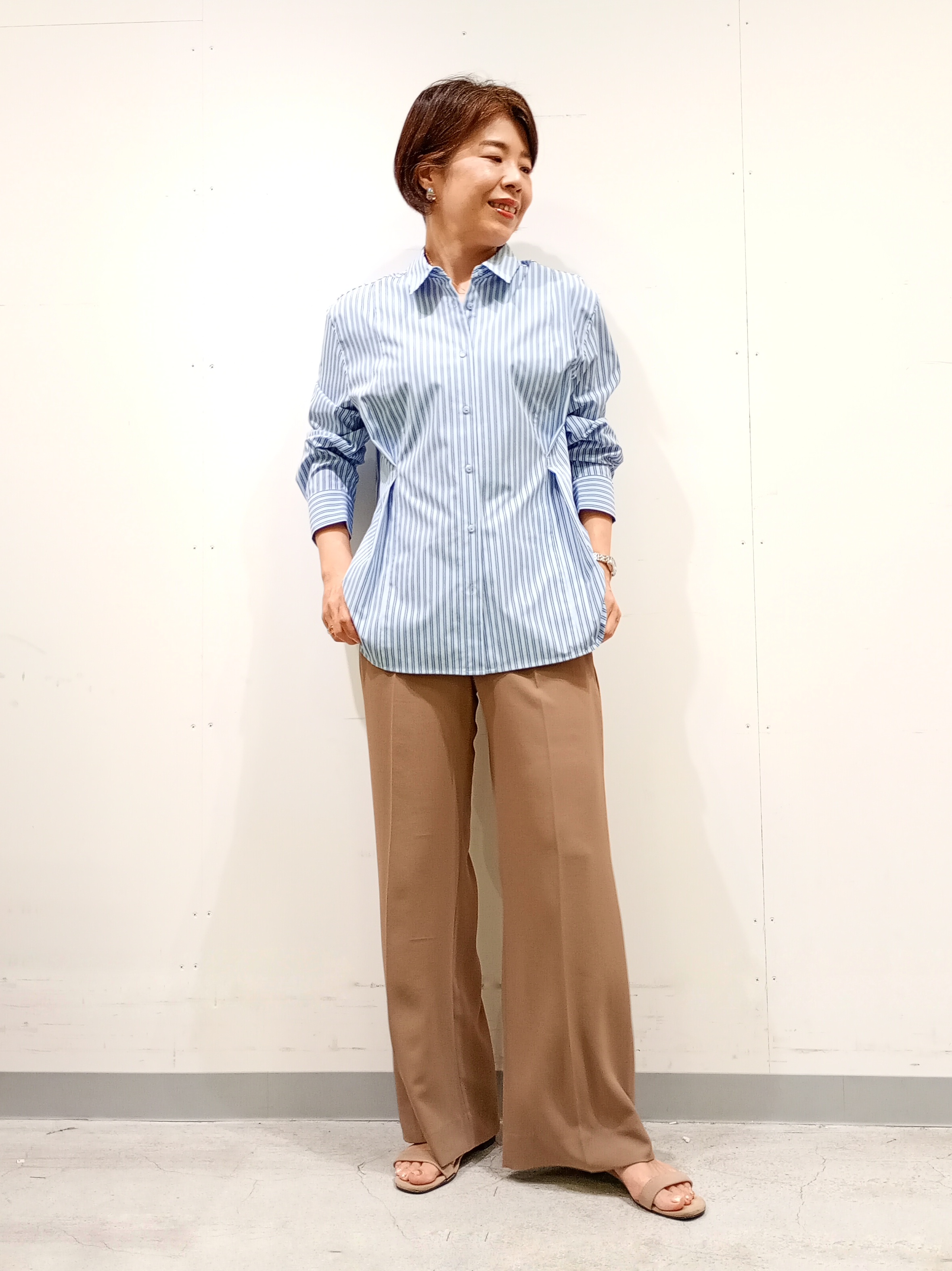 Kさんの「INDIVI｜【UV／接触冷感／高ストレッチ】フロントタックシャツ」を使ったコーディネート