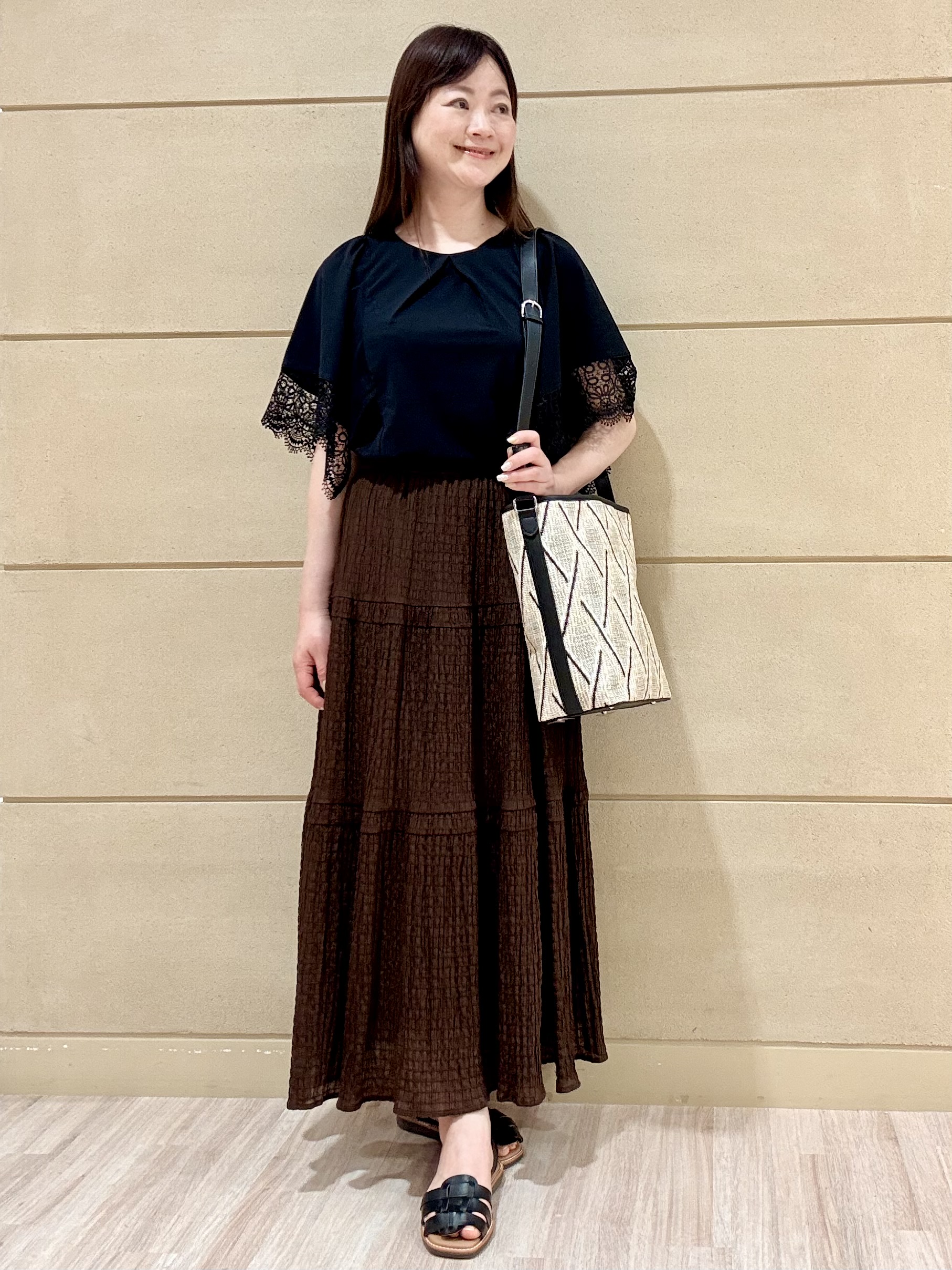 Marさんの「Reflect｜【UVカット／接触冷感】レーススリーブジャージカットソー」を使ったコーディネート