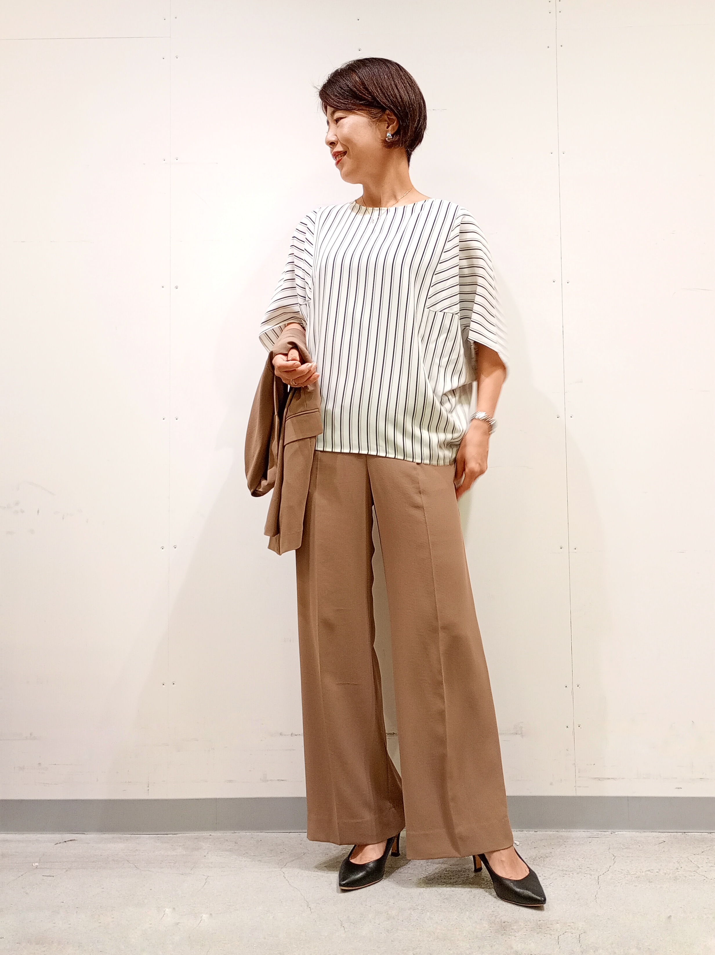Kさんの「INDIVI｜【接触冷感/UVケア/着る日傘】ダブルジャケット」を使ったコーディネート