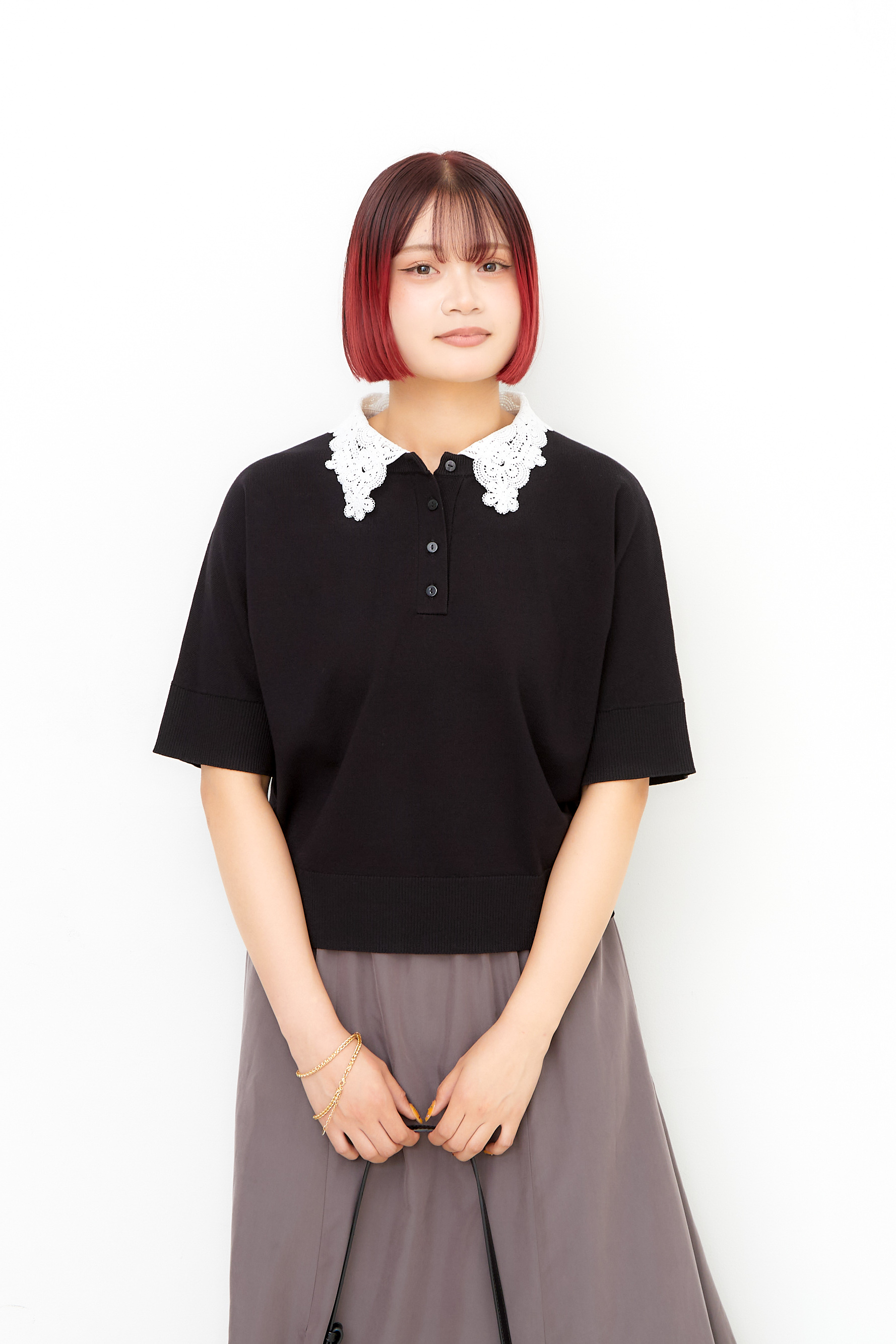 ririkaさんの「OPAQUE.CLIP｜【森絵梨佳さん着用】2WAY衿ドッキングニット《洗濯機OK》」を使ったコーディネート