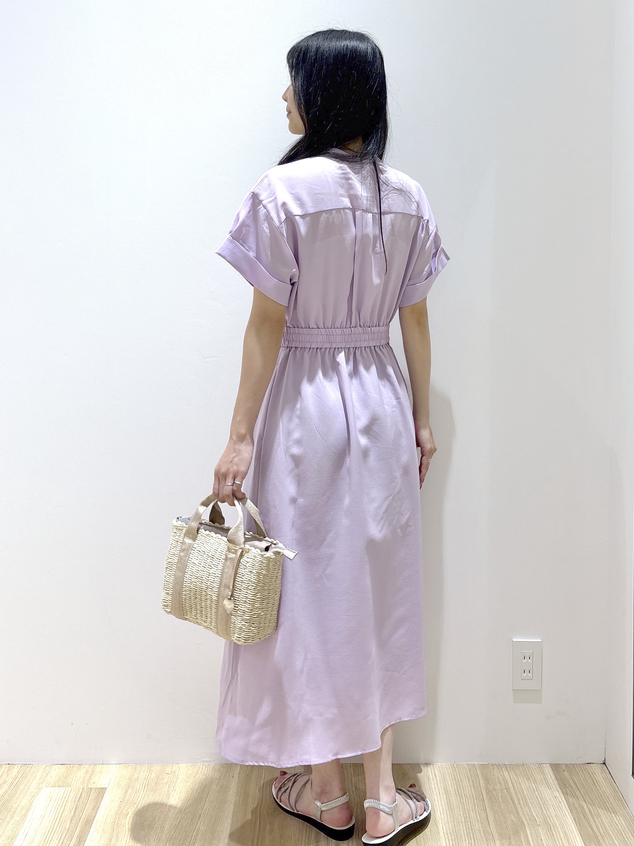 sachikoさんの「OPAQUE.CLIP｜【接触冷感／吸水速乾】リネンライク シャツワンピース《洗濯機OK》」を使ったコーディネート