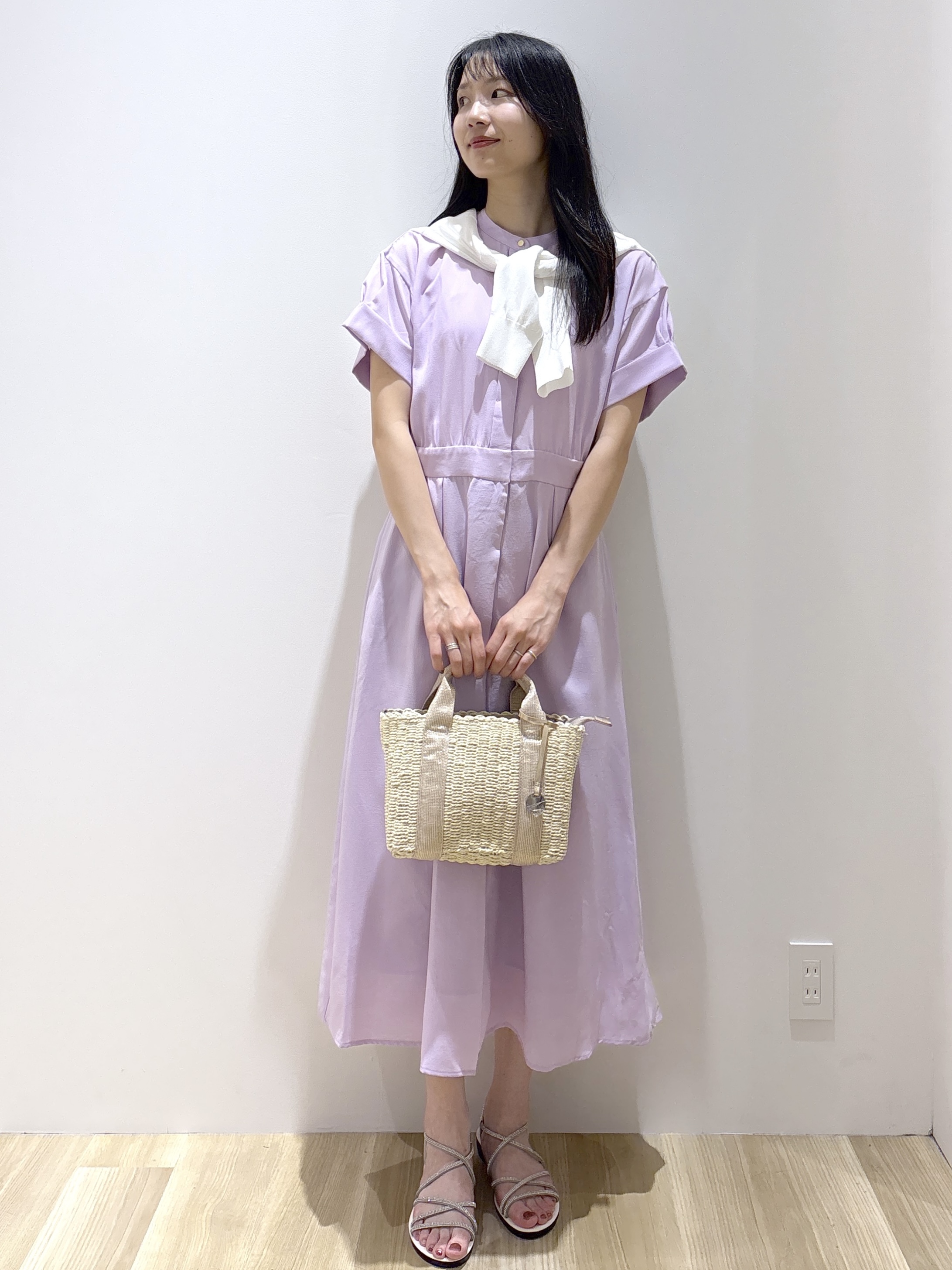 sachikoさんの「OPAQUE.CLIP｜【接触冷感／吸水速乾】リネンライク シャツワンピース《洗濯機OK》」を使ったコーディネート
