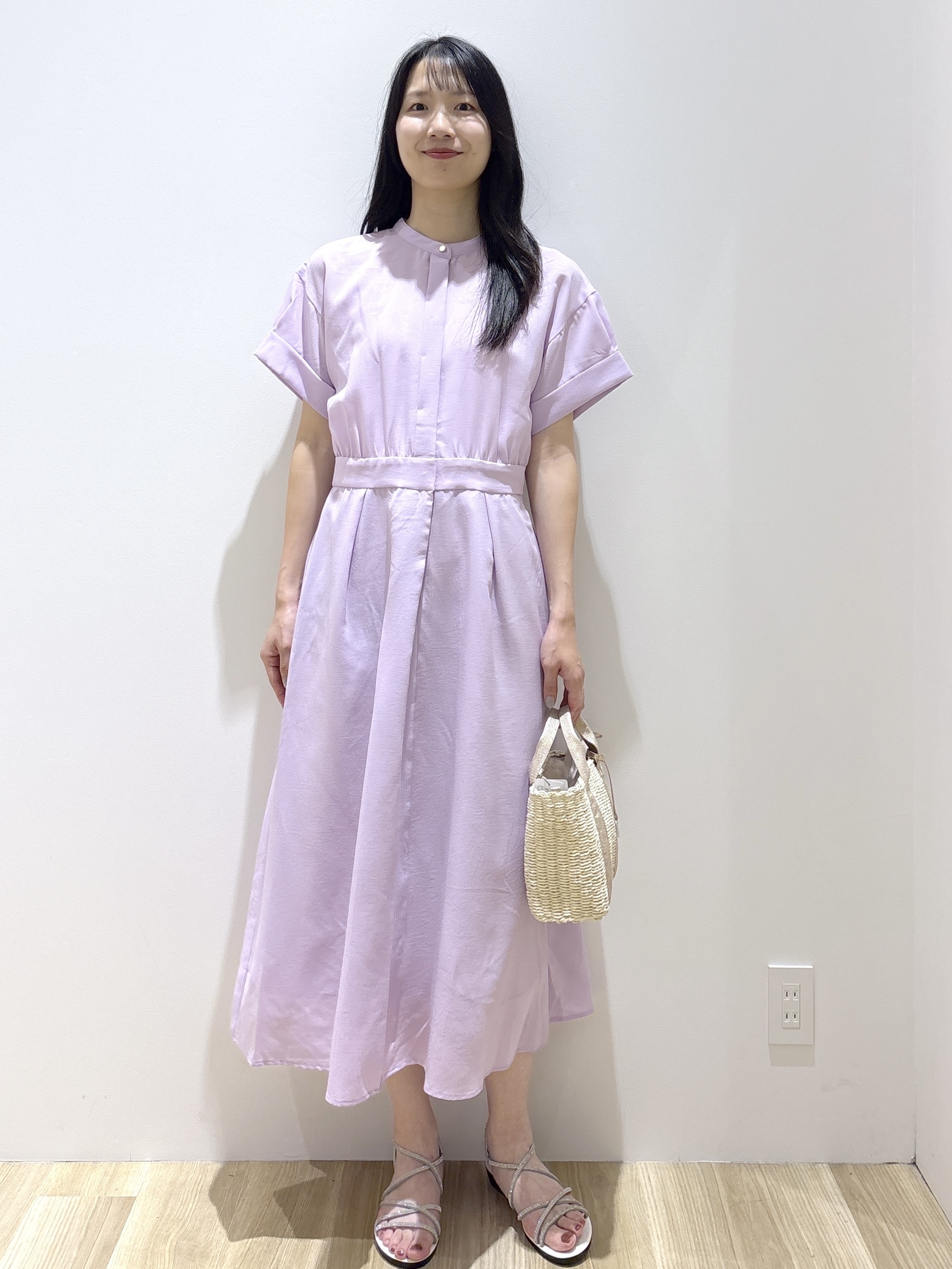 sachikoさんの「OPAQUE.CLIP｜【接触冷感／吸水速乾】リネンライク シャツワンピース《洗濯機OK》」を使ったコーディネート