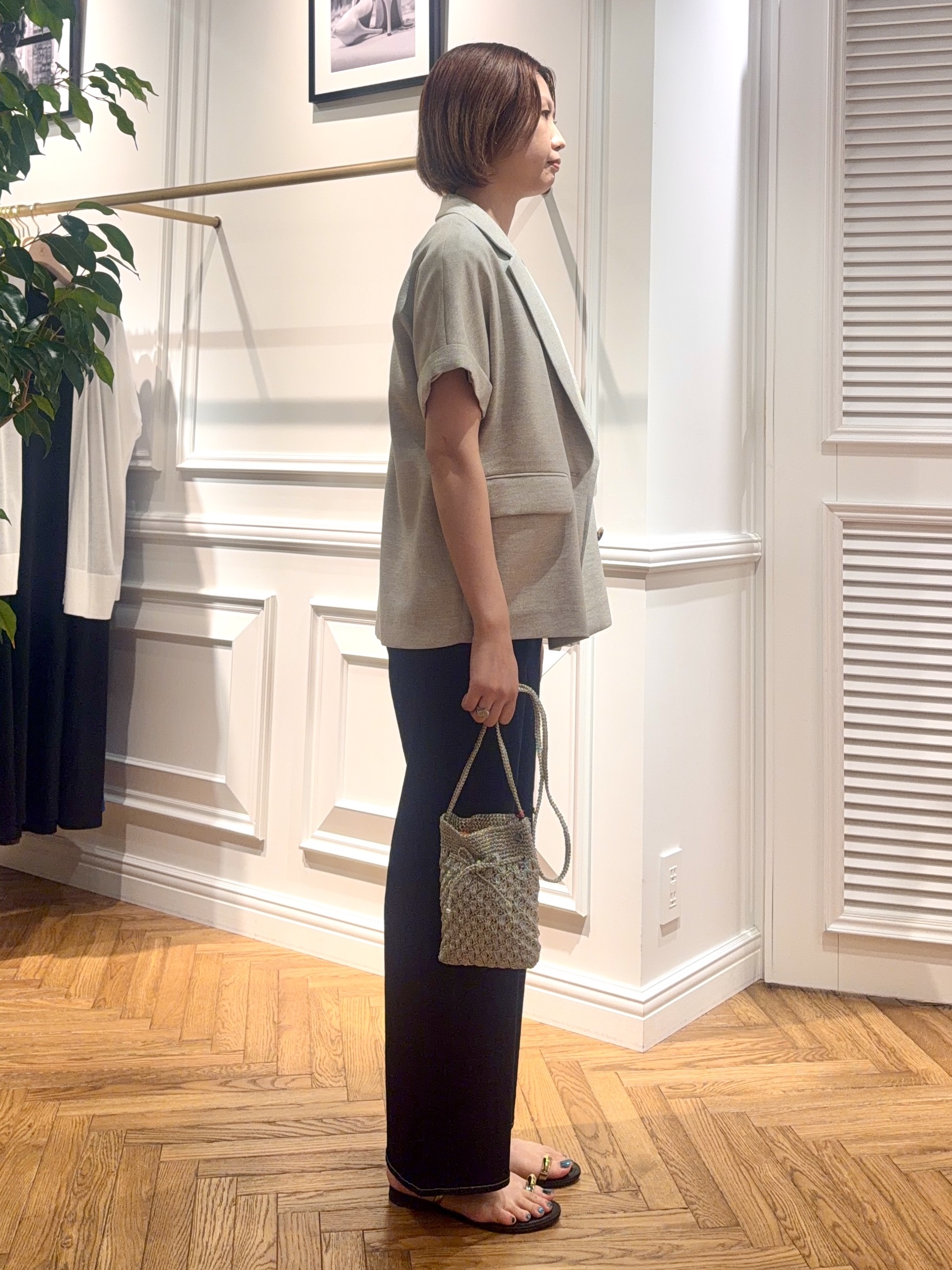 renaさんの「DRESSTERIOR｜【セットアップ可/UVカット/接触冷感/吸水速乾】ウォッシャブル リネンライクドルマンジャケット」を使ったコーディネート