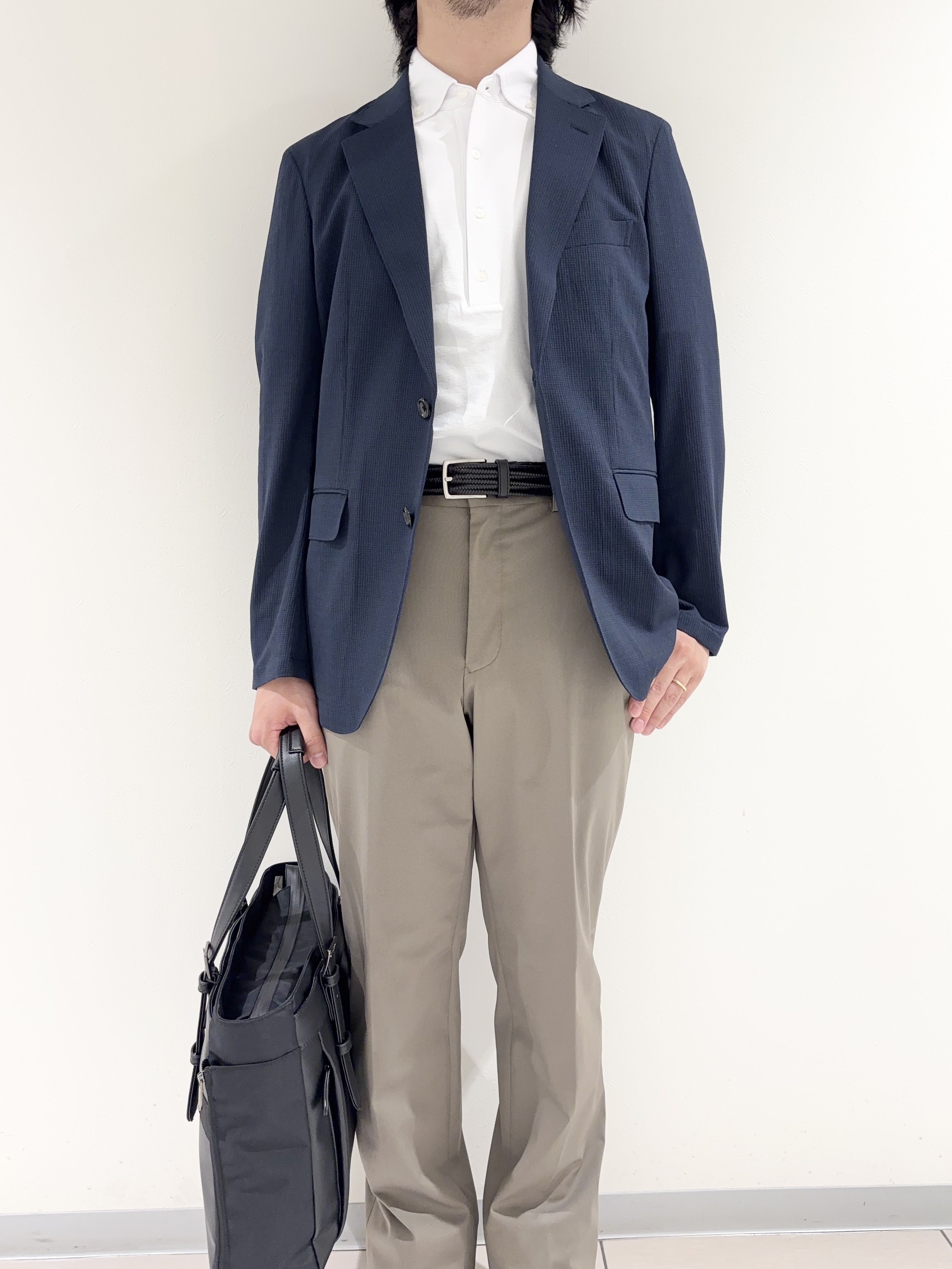 及川さんの「TAKEO KIKUCHI｜【Begin5月号掲載/通気性】トリコットサッカー ジャケット」を使ったコーディネート