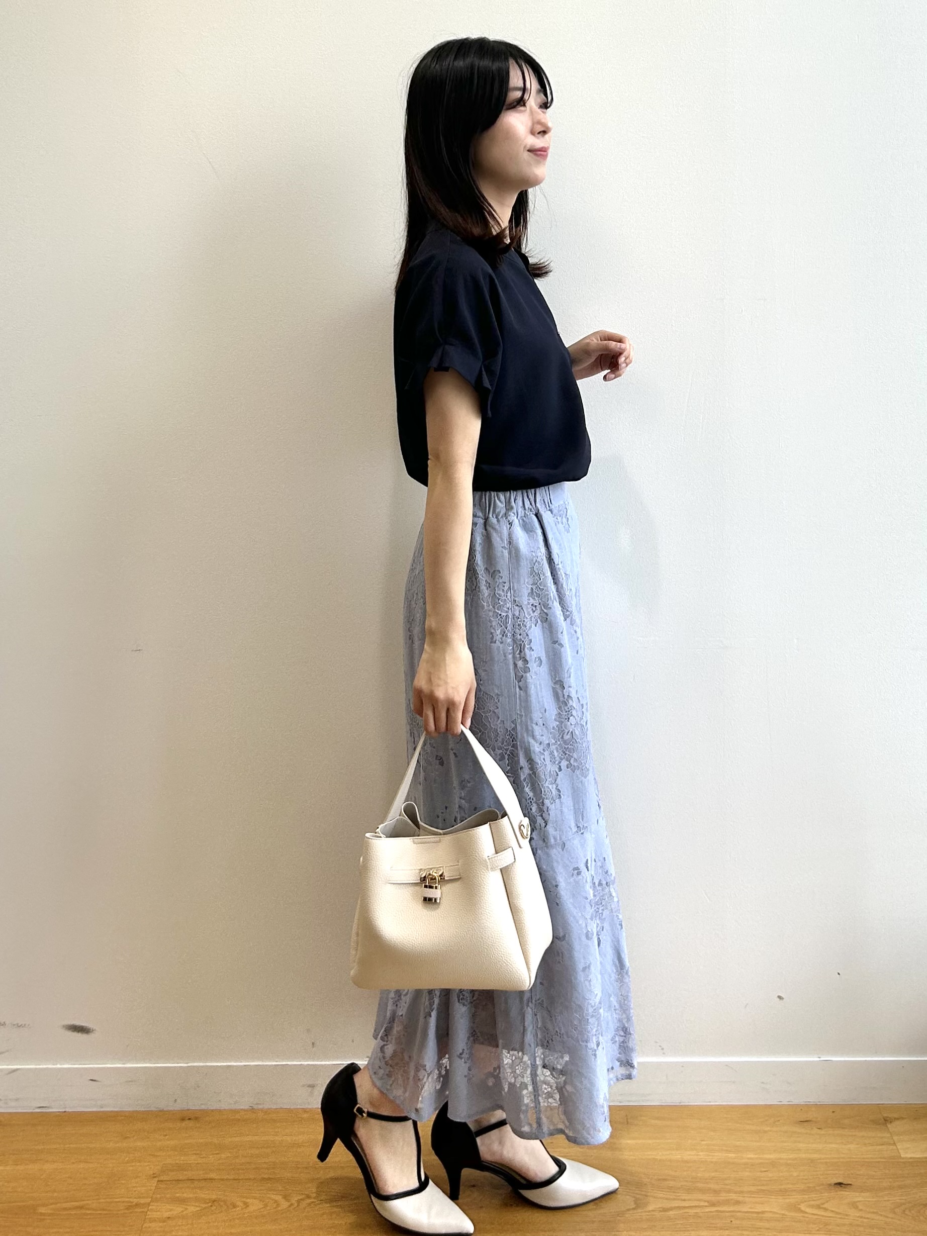 RINAさんの「index｜【接触冷感／吸水速乾】タックスキッパーブラウス《防シワ／イージーアイロン／洗濯機OK／9col》」を使ったコーディネート