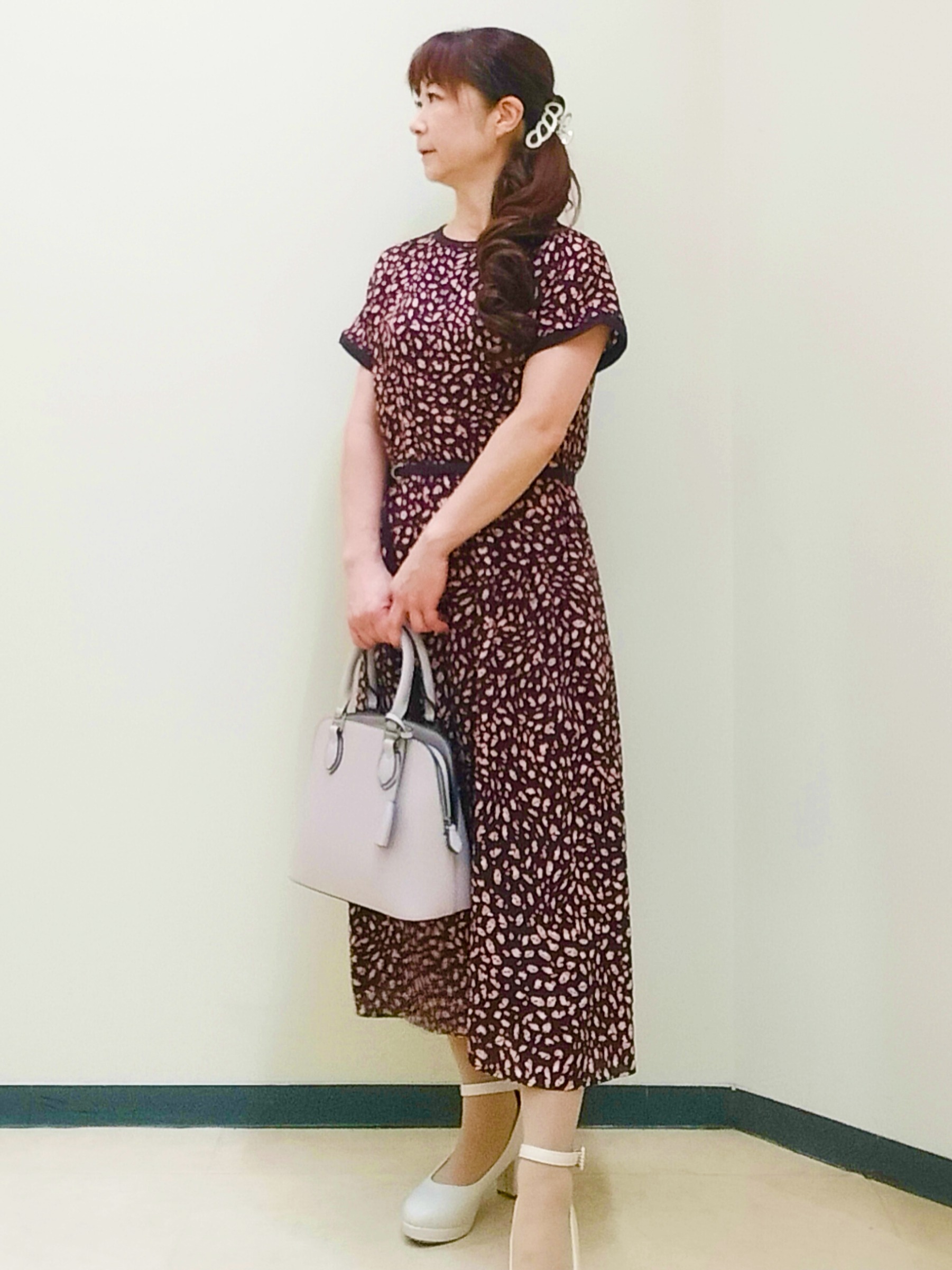 花さんの「Reflect｜【手洗い可】プリント柄ワンピース」を使ったコーディネート