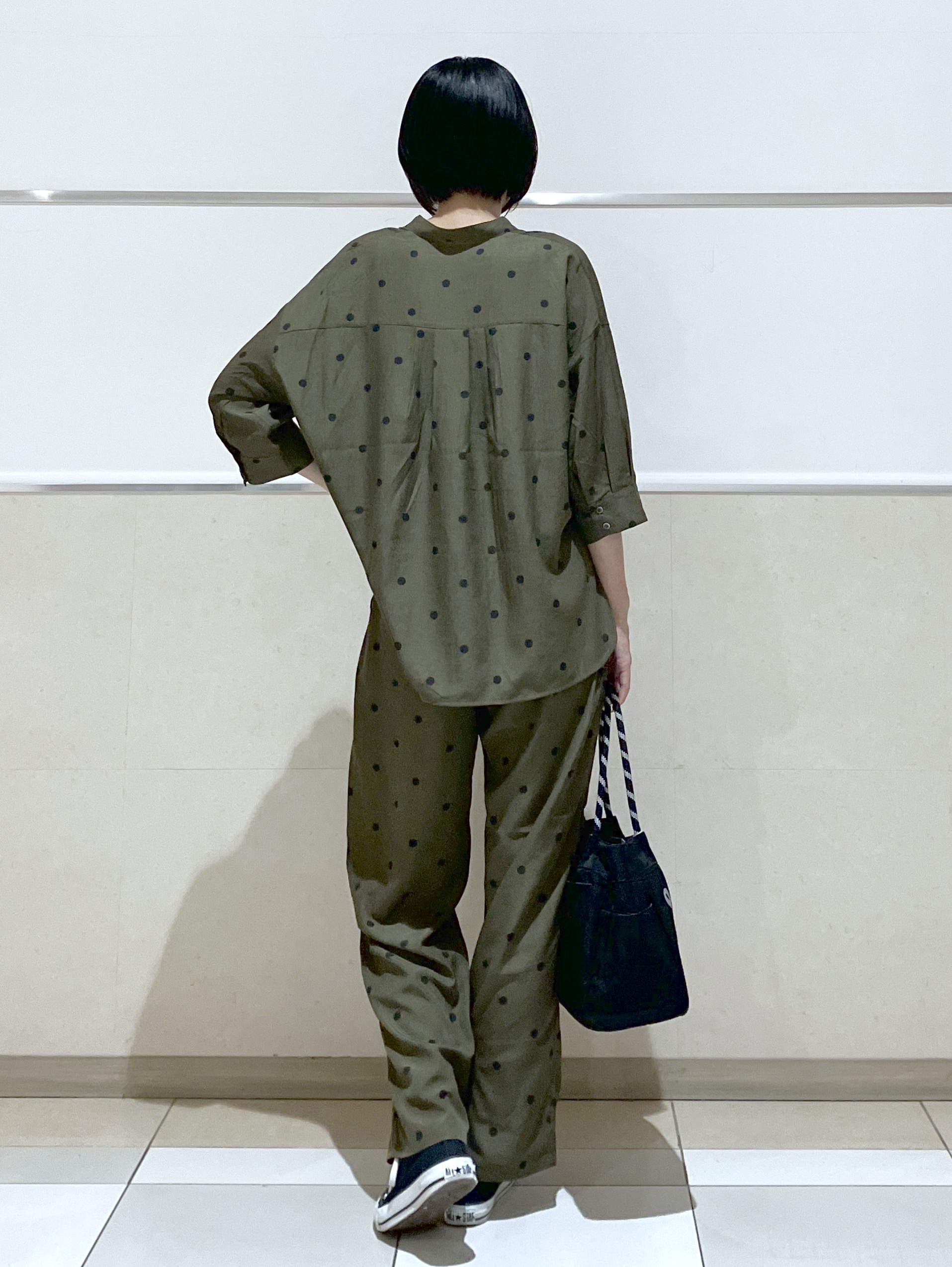 eriko さんの「Dessin｜【セットアップ可】ドットプリント ハーフスリーブシャツ」を使ったコーディネート