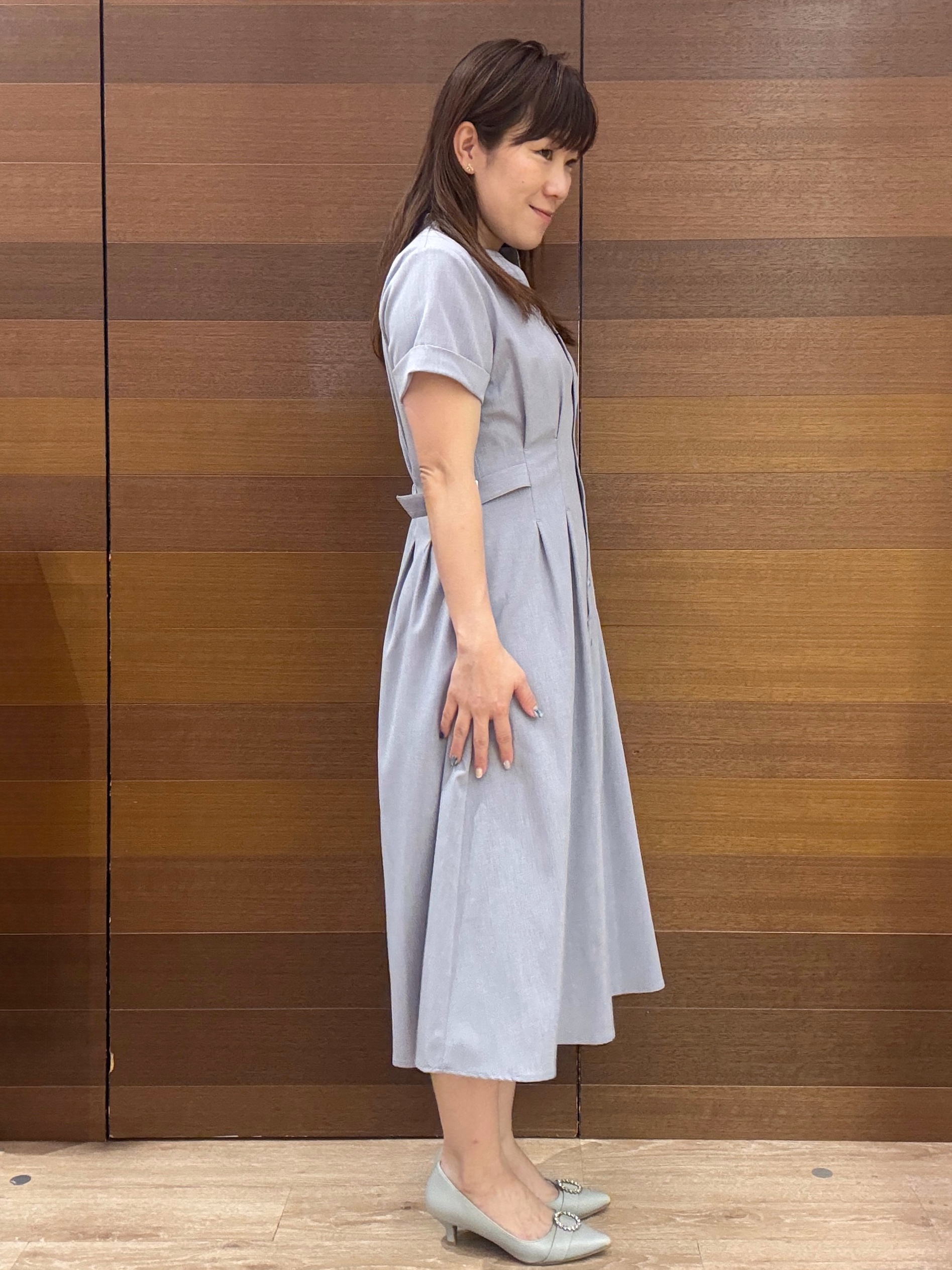 maichiさんの「OPAQUE.CLIP｜【接触冷感／吸水速乾／UVケア】リネンライクサイドベルトシャツワンピース《透け防止／洗濯機OK》」を使ったコーディネート
