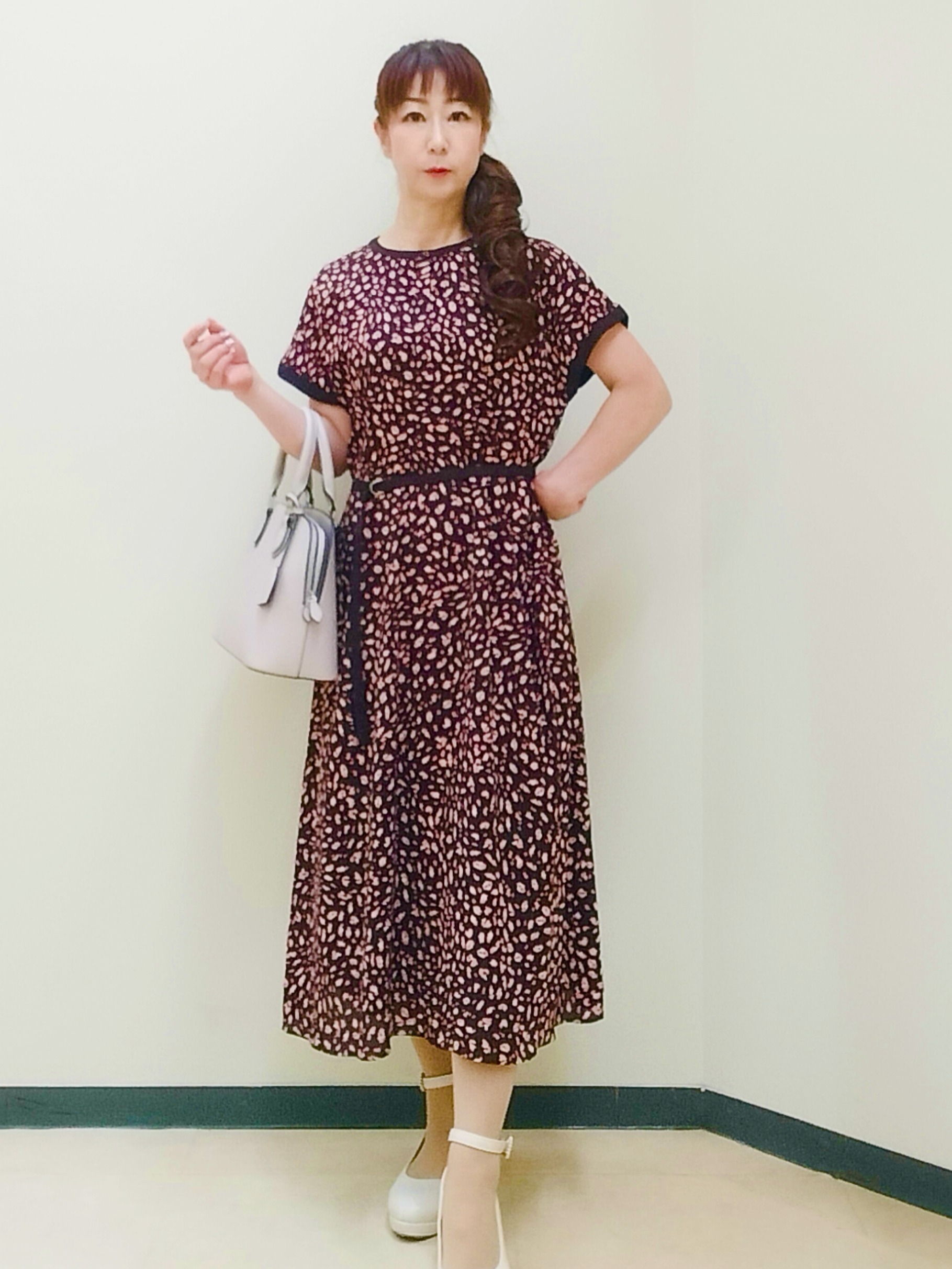 花さんの「Reflect｜【手洗い可】プリント柄ワンピース」を使ったコーディネート