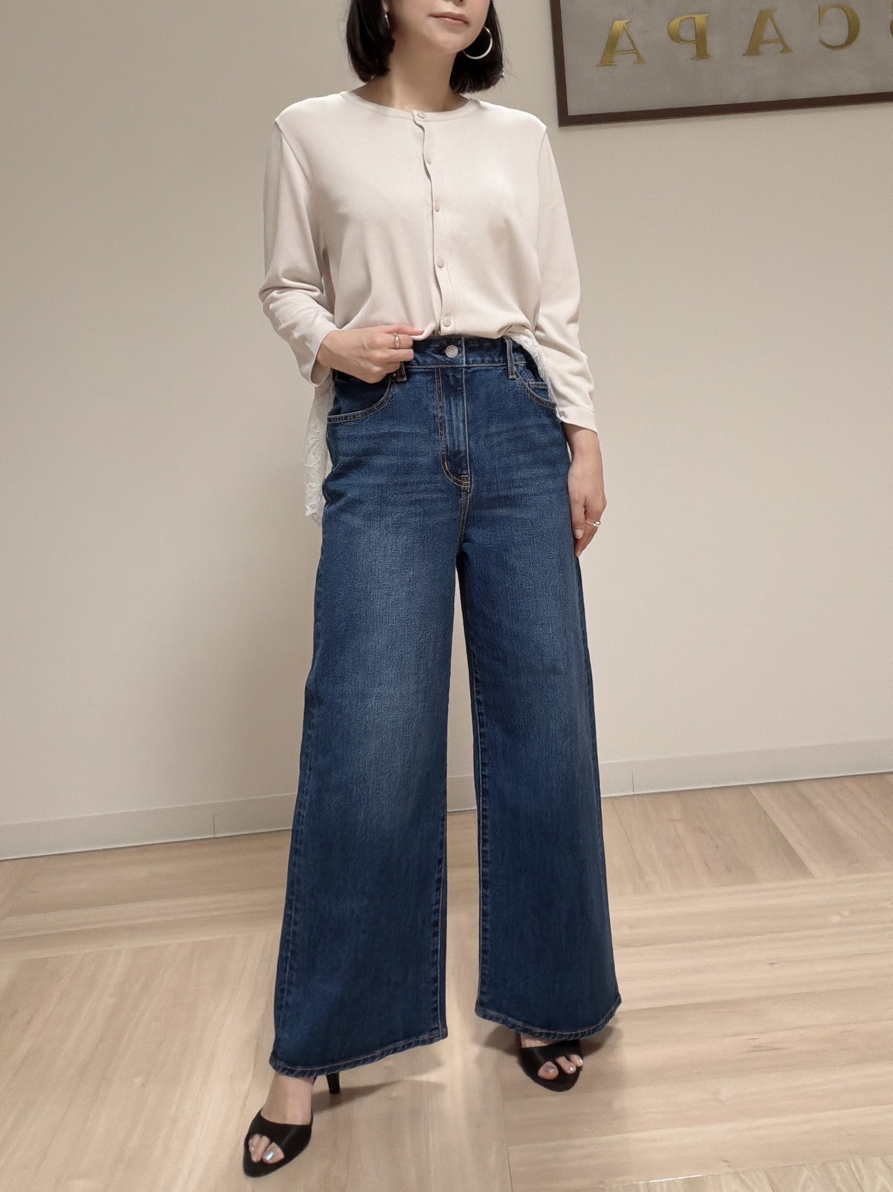 アースさんの「Reflect｜【手洗い可】ワイドシルエットデニム」を使ったコーディネート