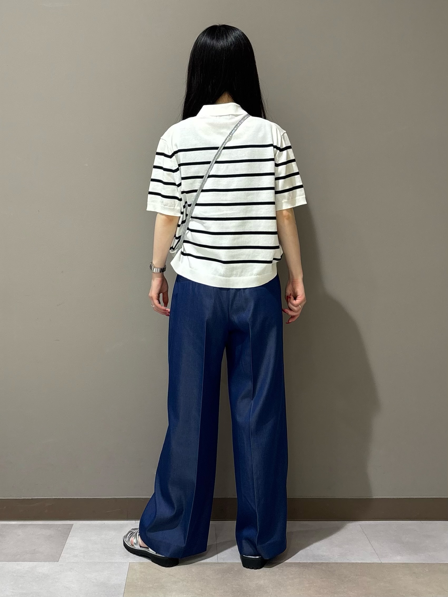 KEIKOさんの「INDIVI｜【洗える／コットン】ドライタッチさらりポロ襟ニットT」を使ったコーディネート