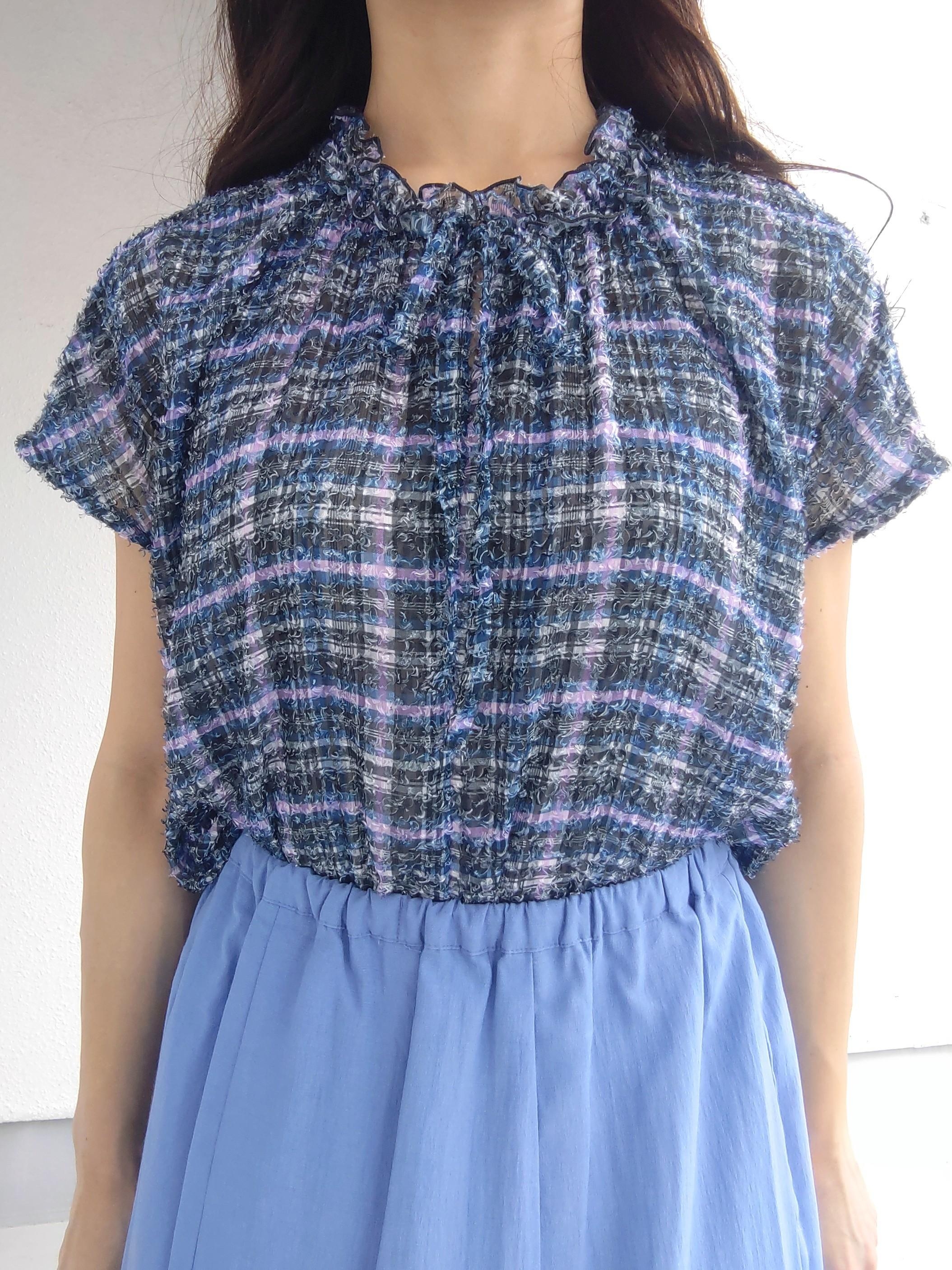 keinaさんの「SunaUna｜チェック柄フリルブラウス」を使ったコーディネート
