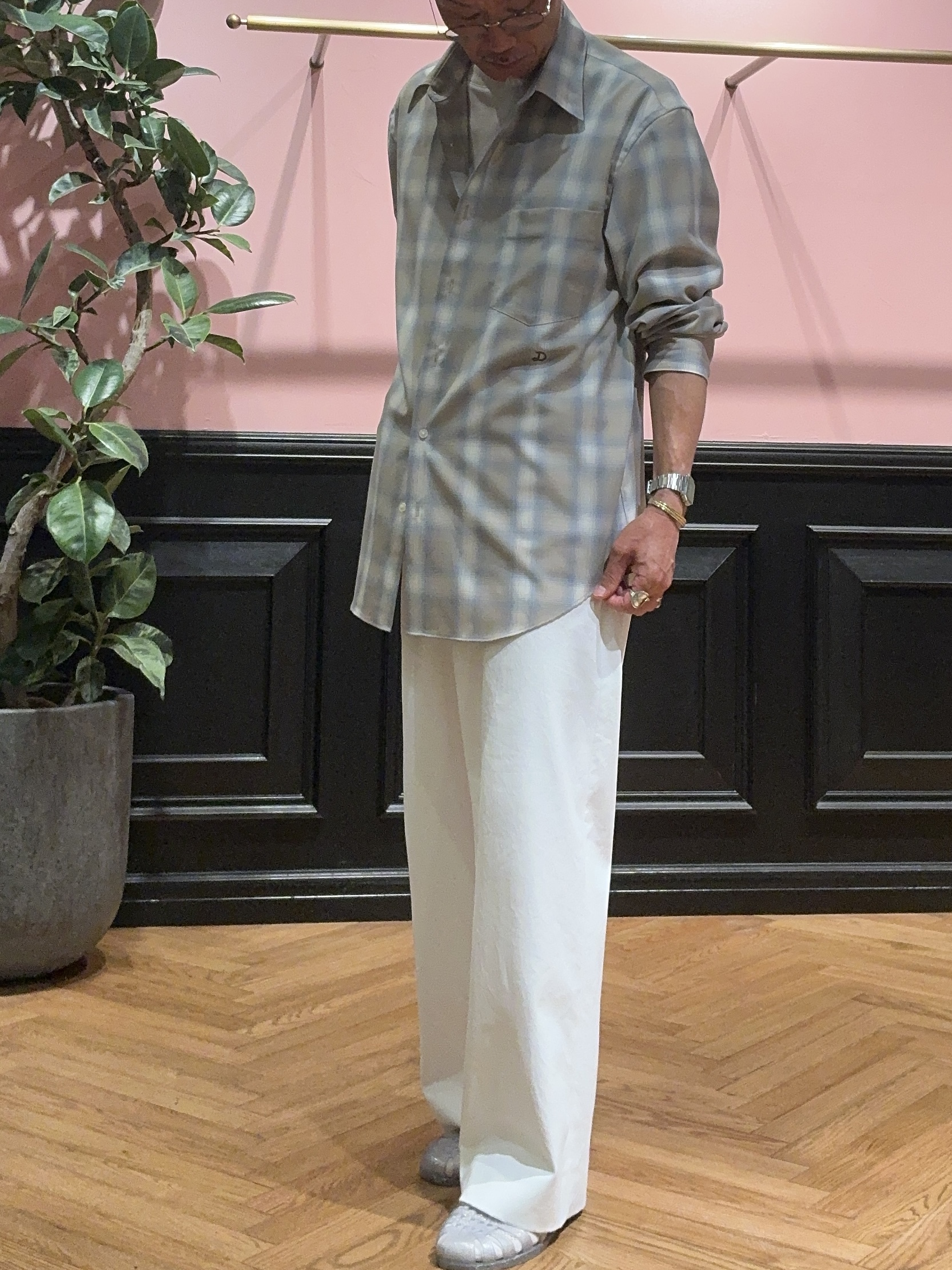 torigoeさんの「DRESSTERIOR｜【日本製】オンブレーチェックシャツ」を使ったコーディネート