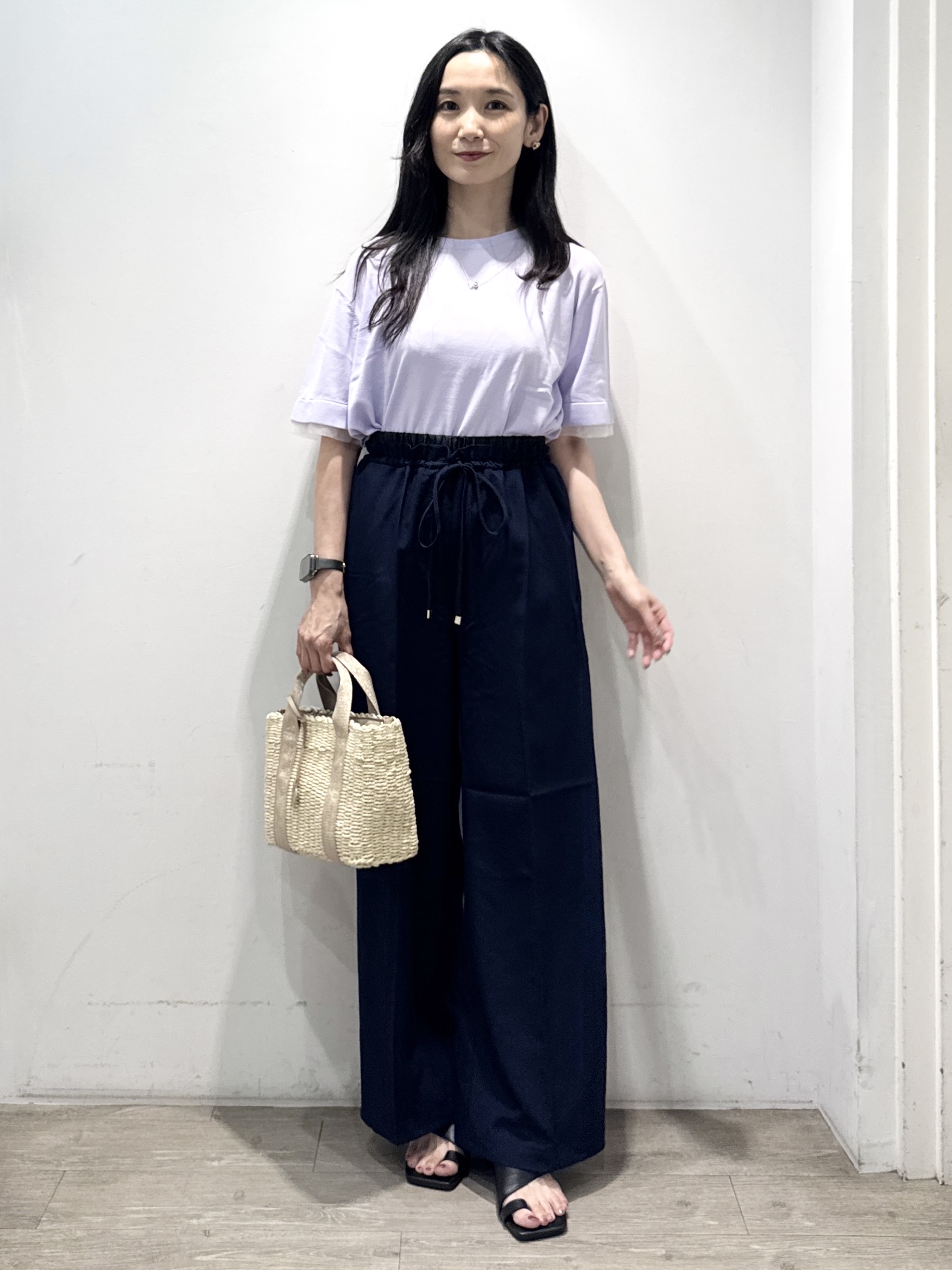 yuicciさんの「OPAQUE.CLIP｜【UV／接触冷感／抗ピル】シアー＆レイヤード風さらりニット《洗濯機OK》」を使ったコーディネート