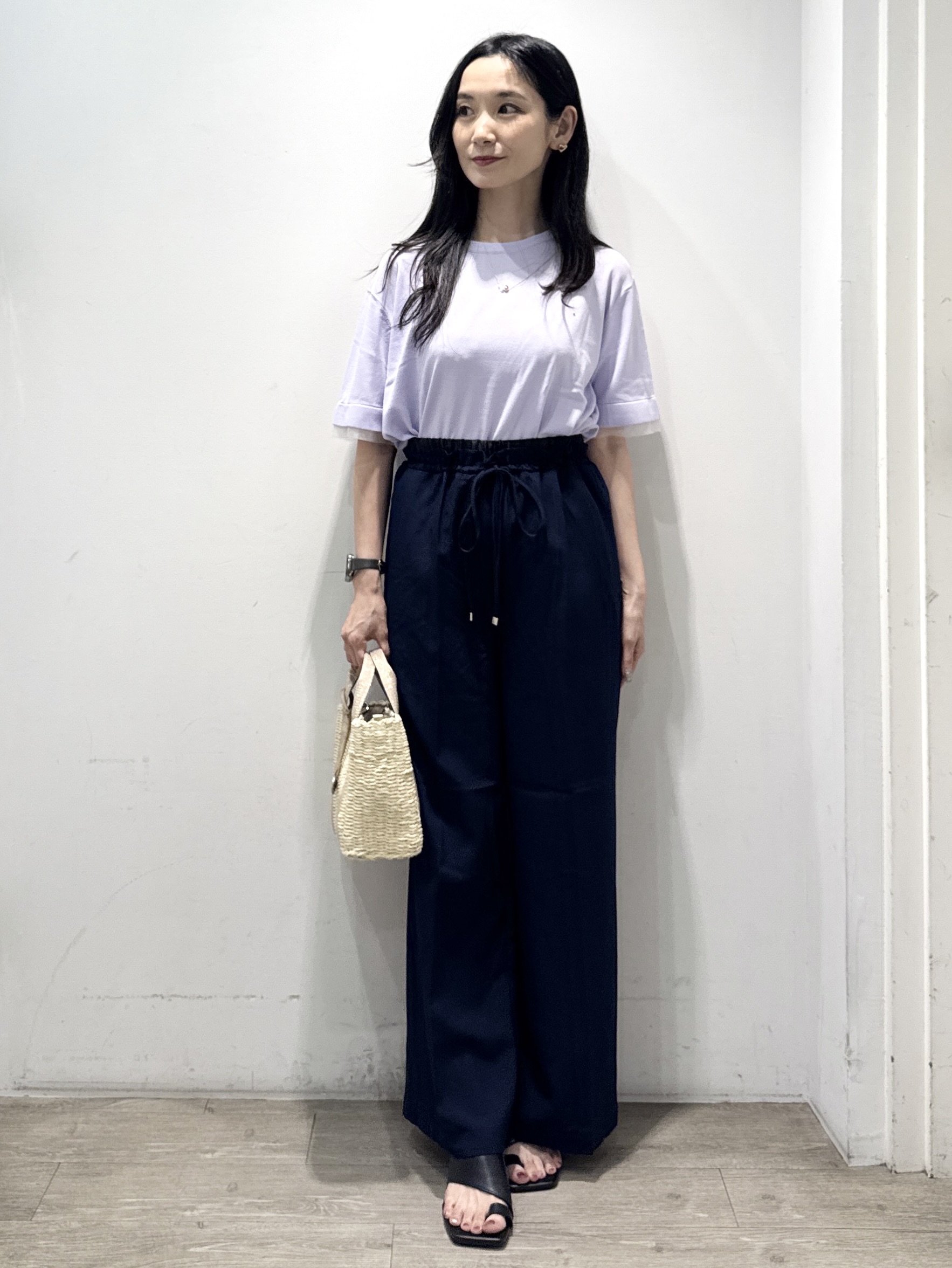 yuicciさんの「OPAQUE.CLIP｜【UV／接触冷感／抗ピル】シアー＆レイヤード風さらりニット《洗濯機OK》」を使ったコーディネート