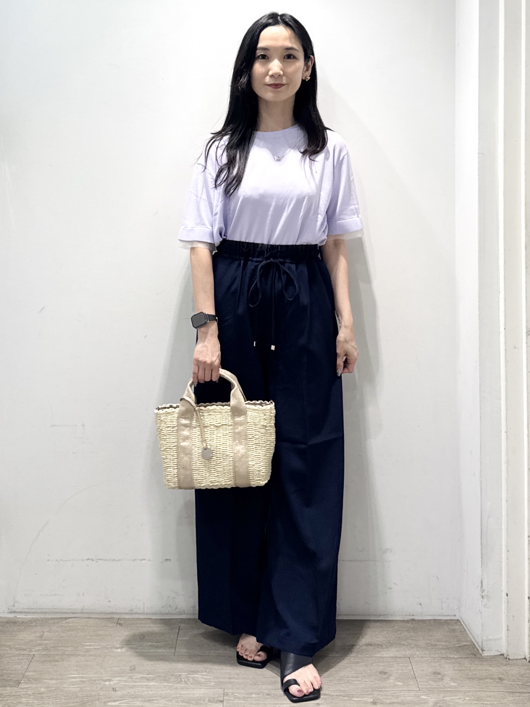 yuicciさんの「OPAQUE.CLIP｜【UV／接触冷感／抗ピル】シアー＆レイヤード風さらりニット《洗濯機OK》」を使ったコーディネート