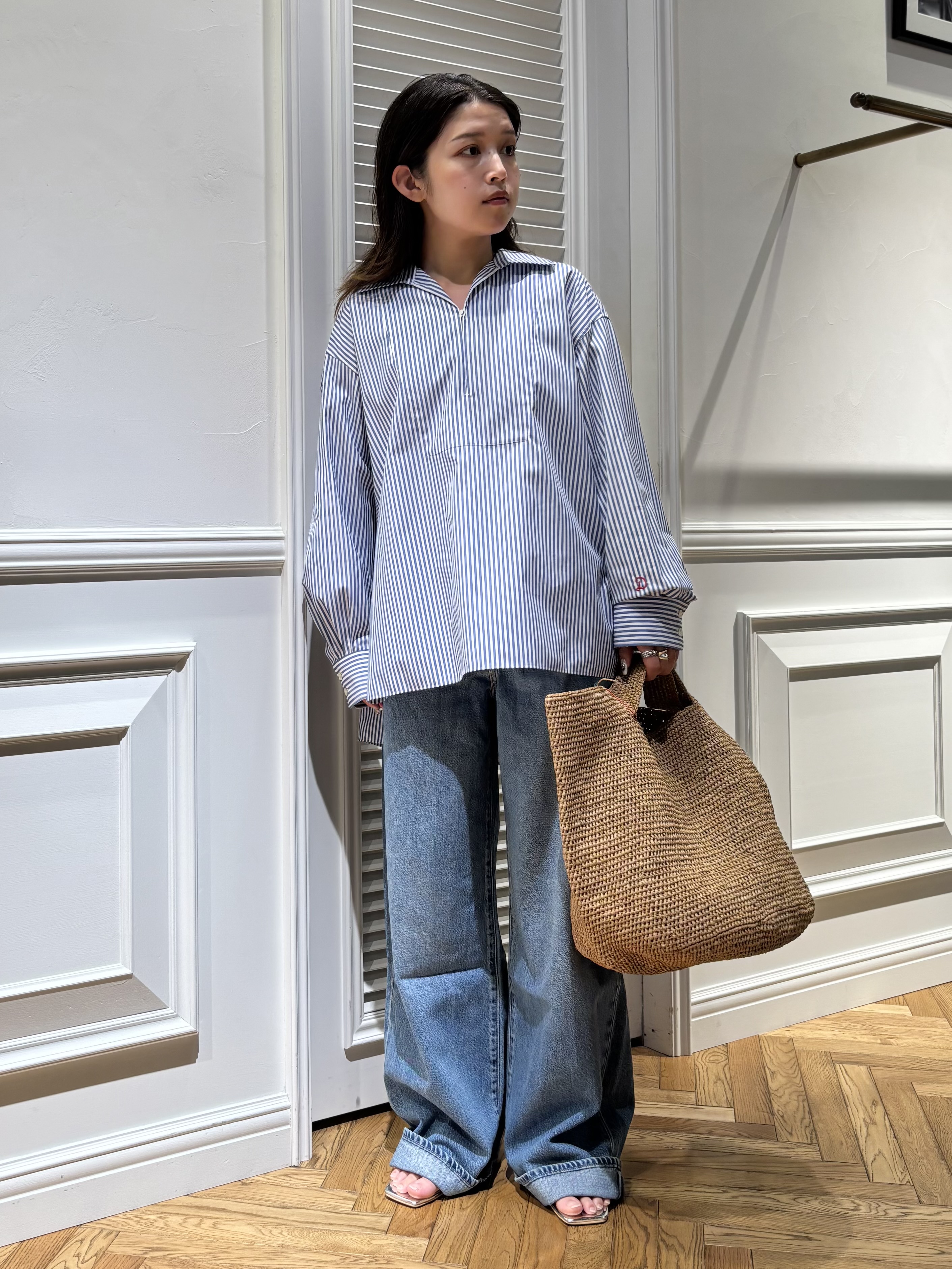 Mgmさんの「DRESSTERIOR｜【接触冷感/UVカット/着回し】スキッパーブラウス」を使ったコーディネート