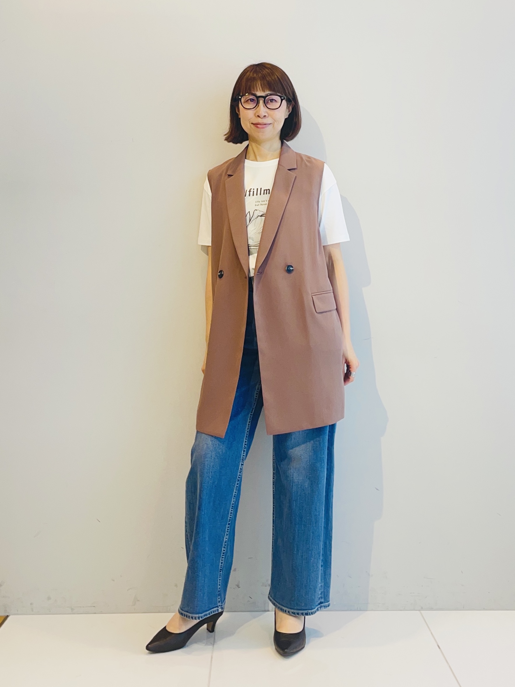 murayamaさんの「INDIVI｜【UVケア／選べるグラフィック】スムースジャージTシャツ」を使ったコーディネート
