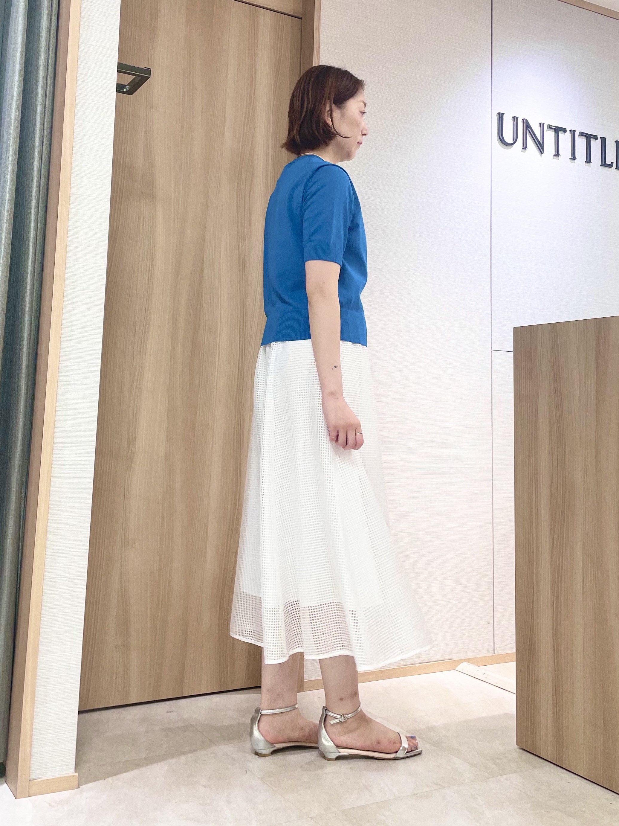 aliceさんの「UNTITLED｜【すっきり秋羽織り/前開きボタン】ドライタッチ5分袖カーディガン」を使ったコーディネート