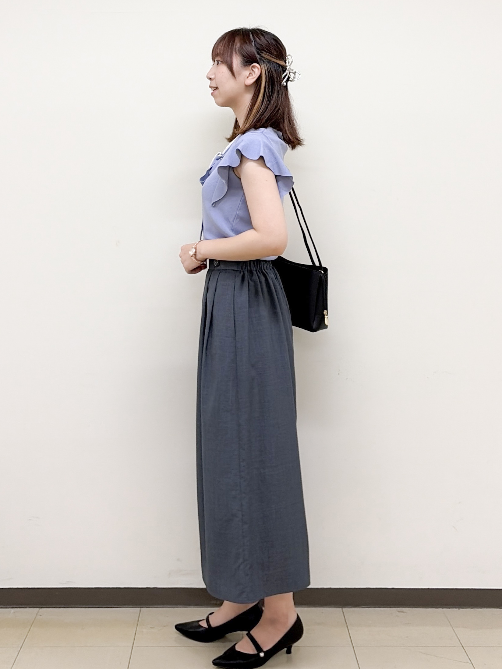 yurinaさんの「index｜【UVケア／接触冷感】バイカラーボウタイフリルトップス《洗濯機OK》」を使ったコーディネート