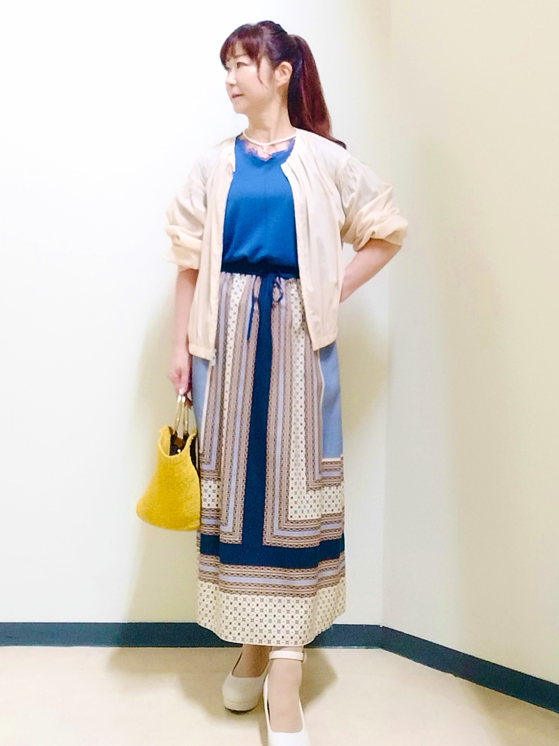 花さんの「Reflect｜フロントファスナーシアーブルゾン」を使ったコーディネート