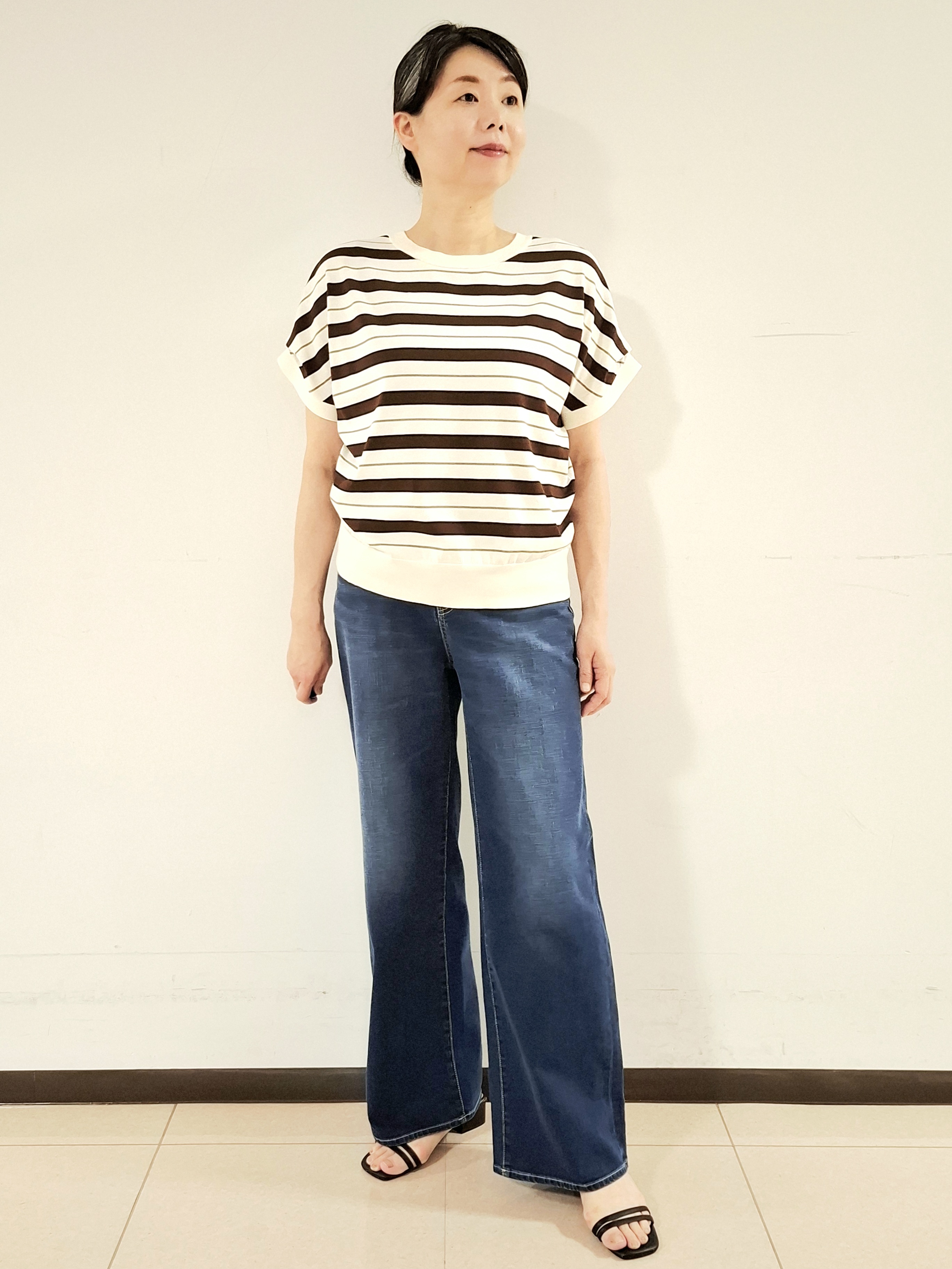 ねぎさんの「UNTITLED｜【肌に張りつきにくい/前後2WAY】ドライタッチコットンプルオーバー」を使ったコーディネート