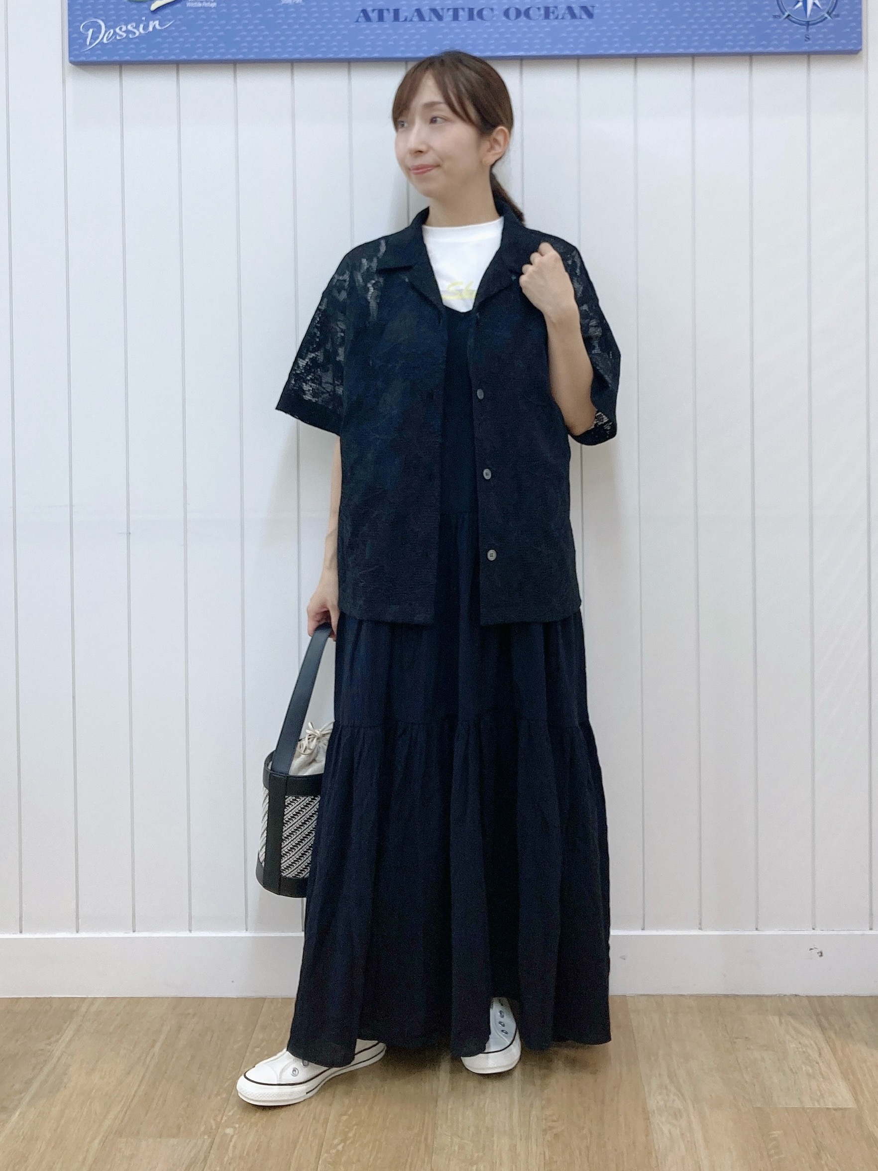 yoshiさんの「Dessin｜カラミレース 開襟シャツ」を使ったコーディネート