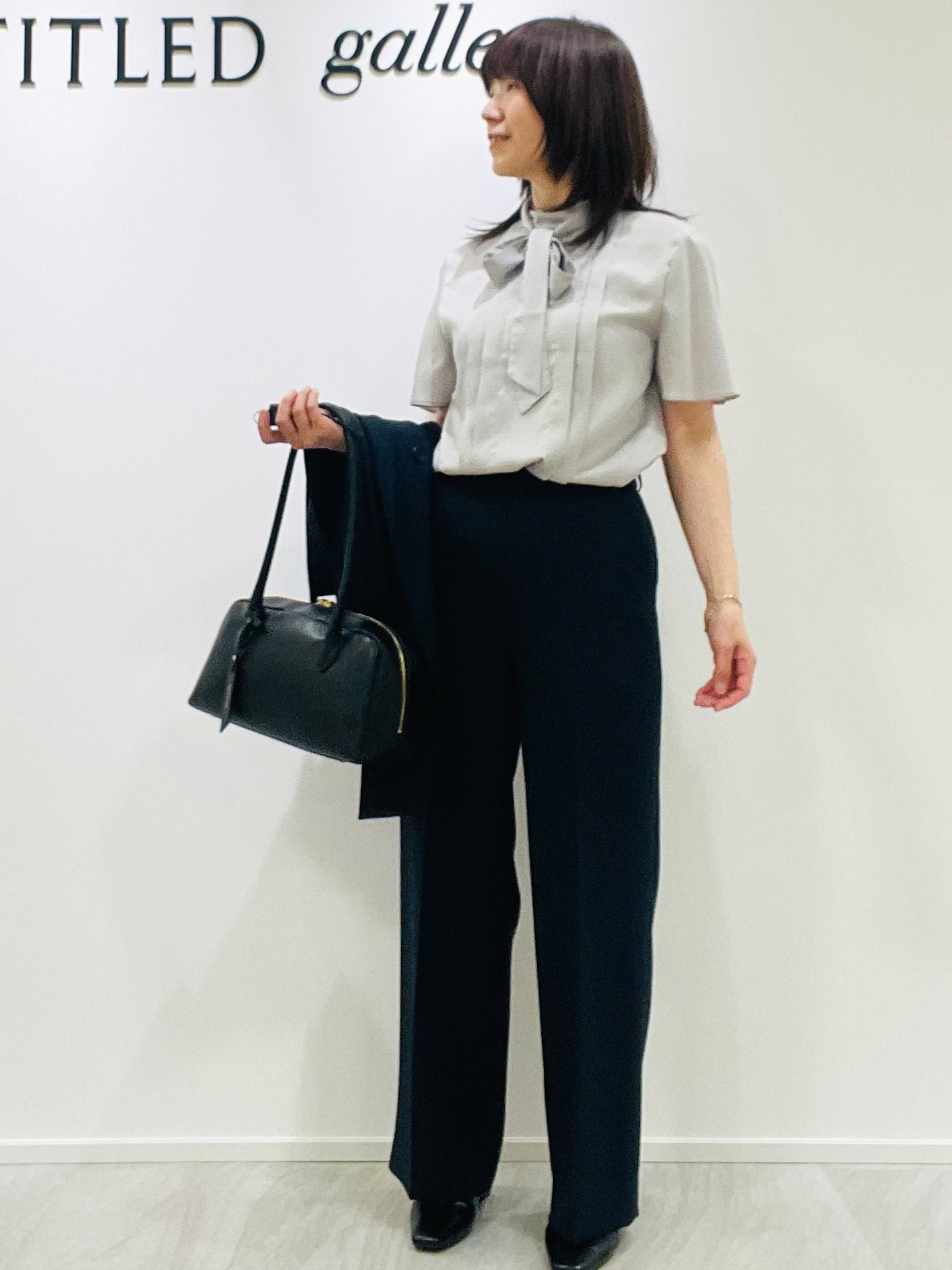 めいさんの「UNTITLED｜【新色追加/セットアップ可】エアリー ダブルブレストジャケット」を使ったコーディネート