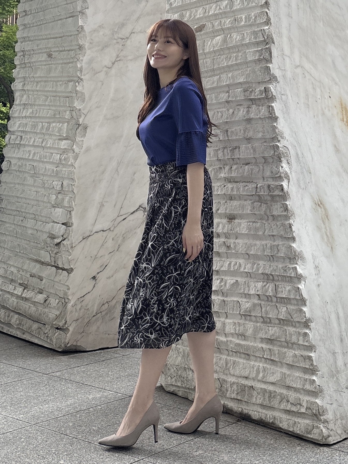 sayaさんの「COUP DE CHANCE｜【5分袖／日本製／接触冷感】異素材ドッキングカットソー」を使ったコーディネート