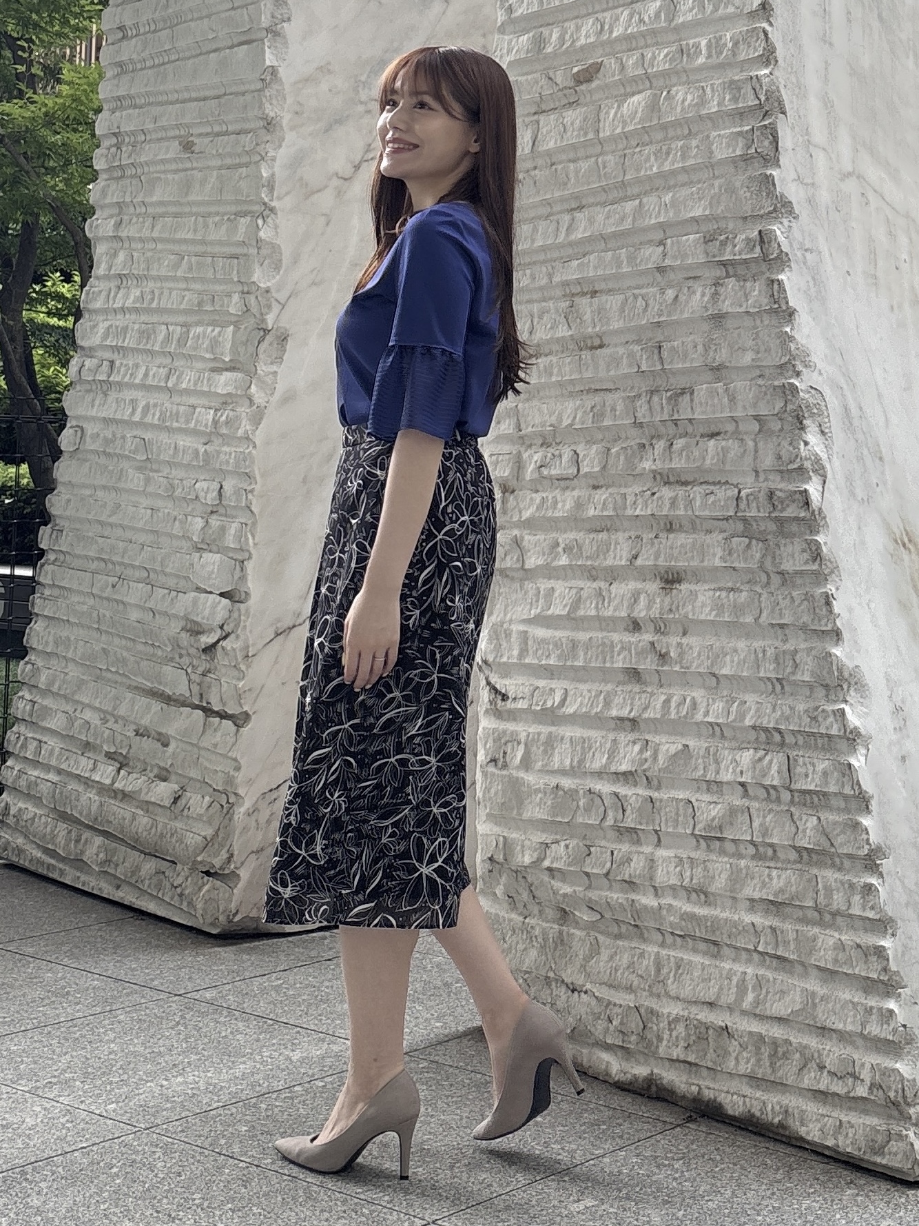 sayaさんの「COUP DE CHANCE｜【5分袖／日本製／接触冷感】異素材ドッキングカットソー」を使ったコーディネート