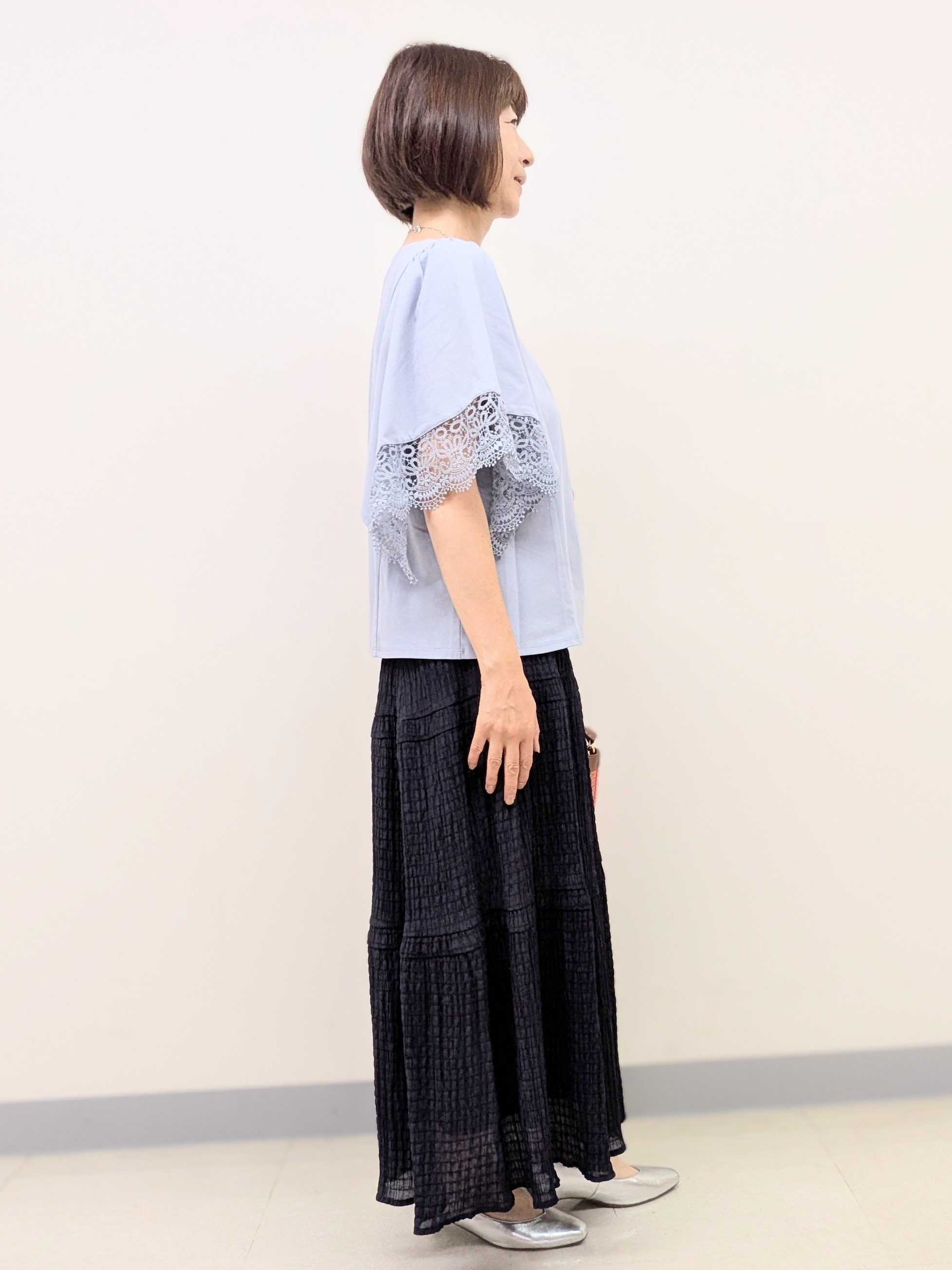 Ariさんの「Reflect｜【UVカット／接触冷感】レーススリーブジャージカットソー」を使ったコーディネート